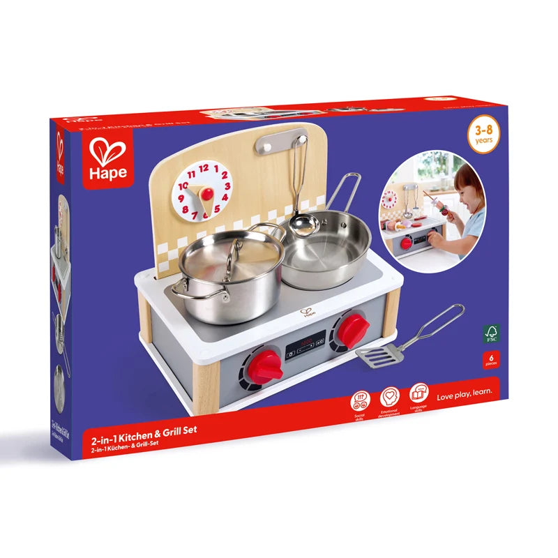 Hape - 2-in-1 Kitchen & Grill Set