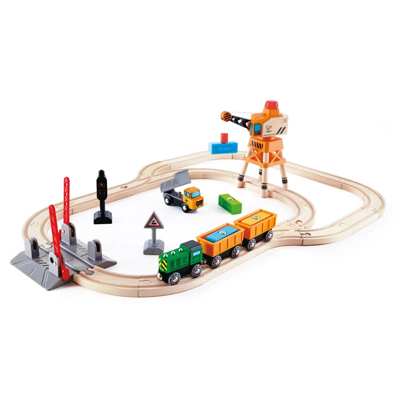 Hape - Crossing & Crane Train Set