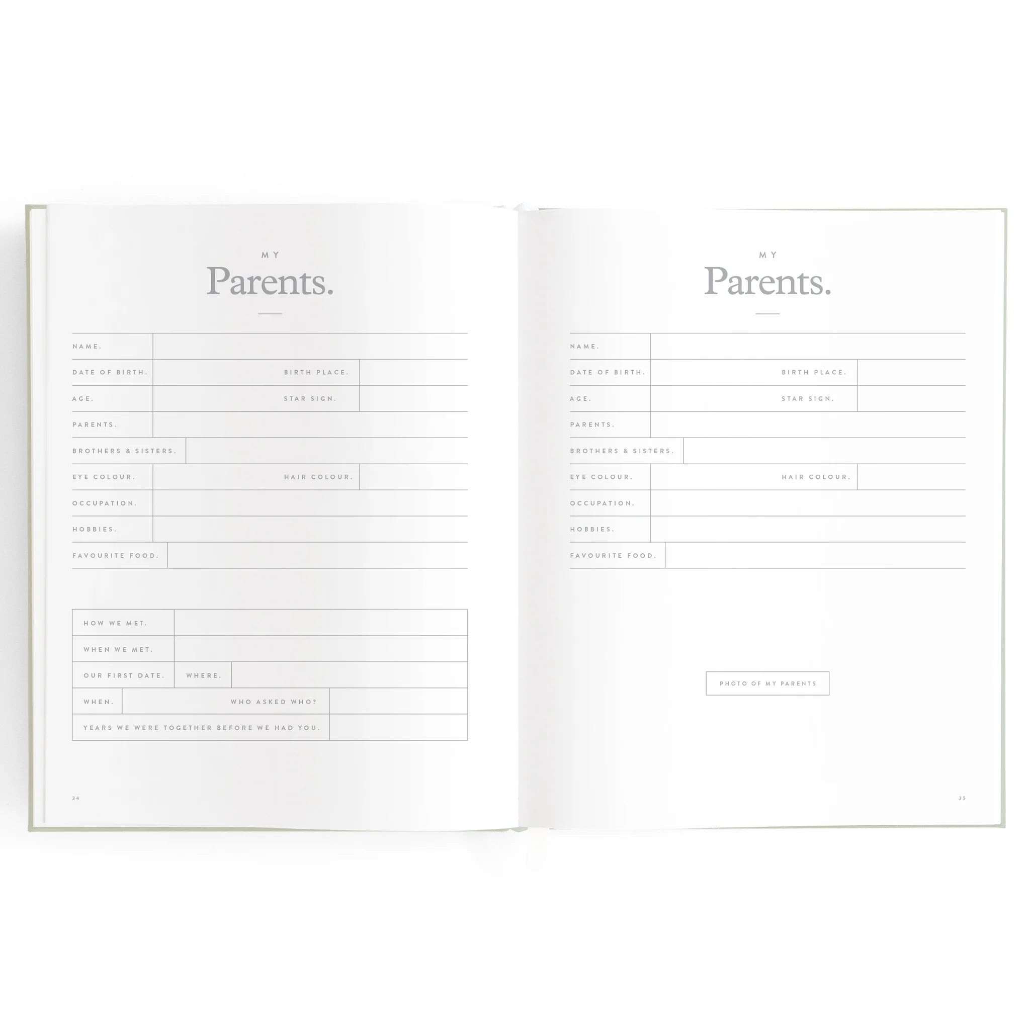 Fox & Fallow -  Baby Book - Pistachio