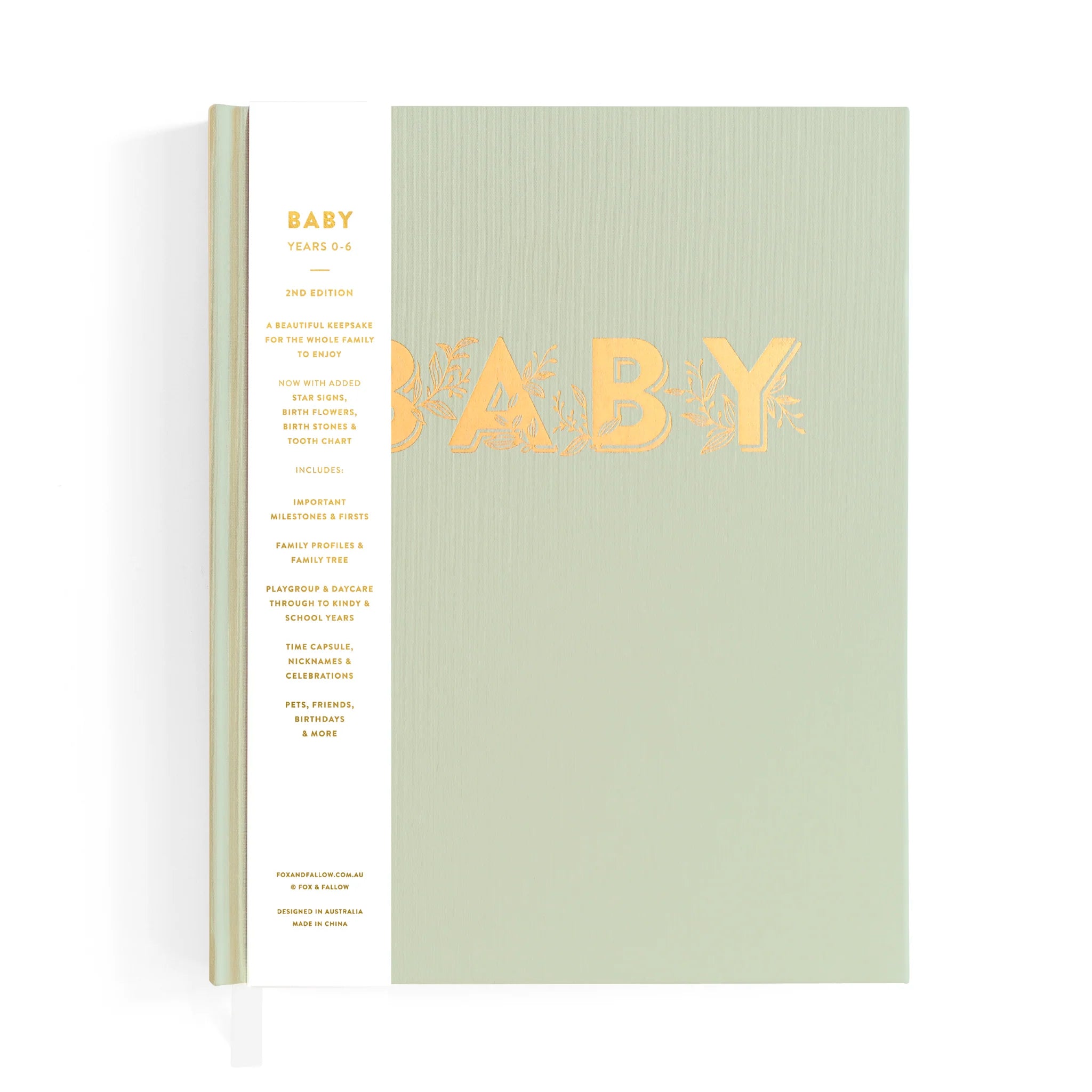 Fox & Fallow -  Baby Book - Pistachio