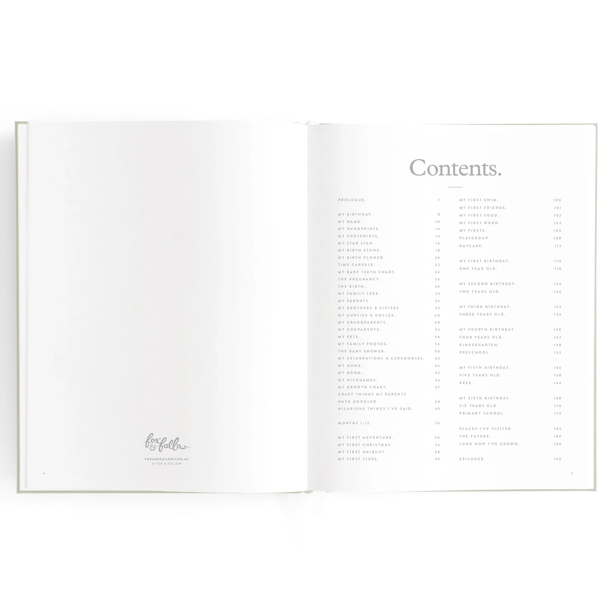 Fox & Fallow -  Baby Book - Pistachio