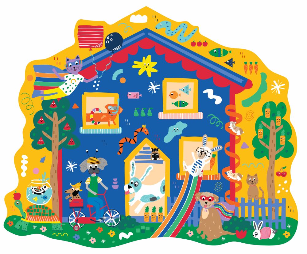 Floss & Rock 80 Pc Shaped Jigsaw Puzzle Pets