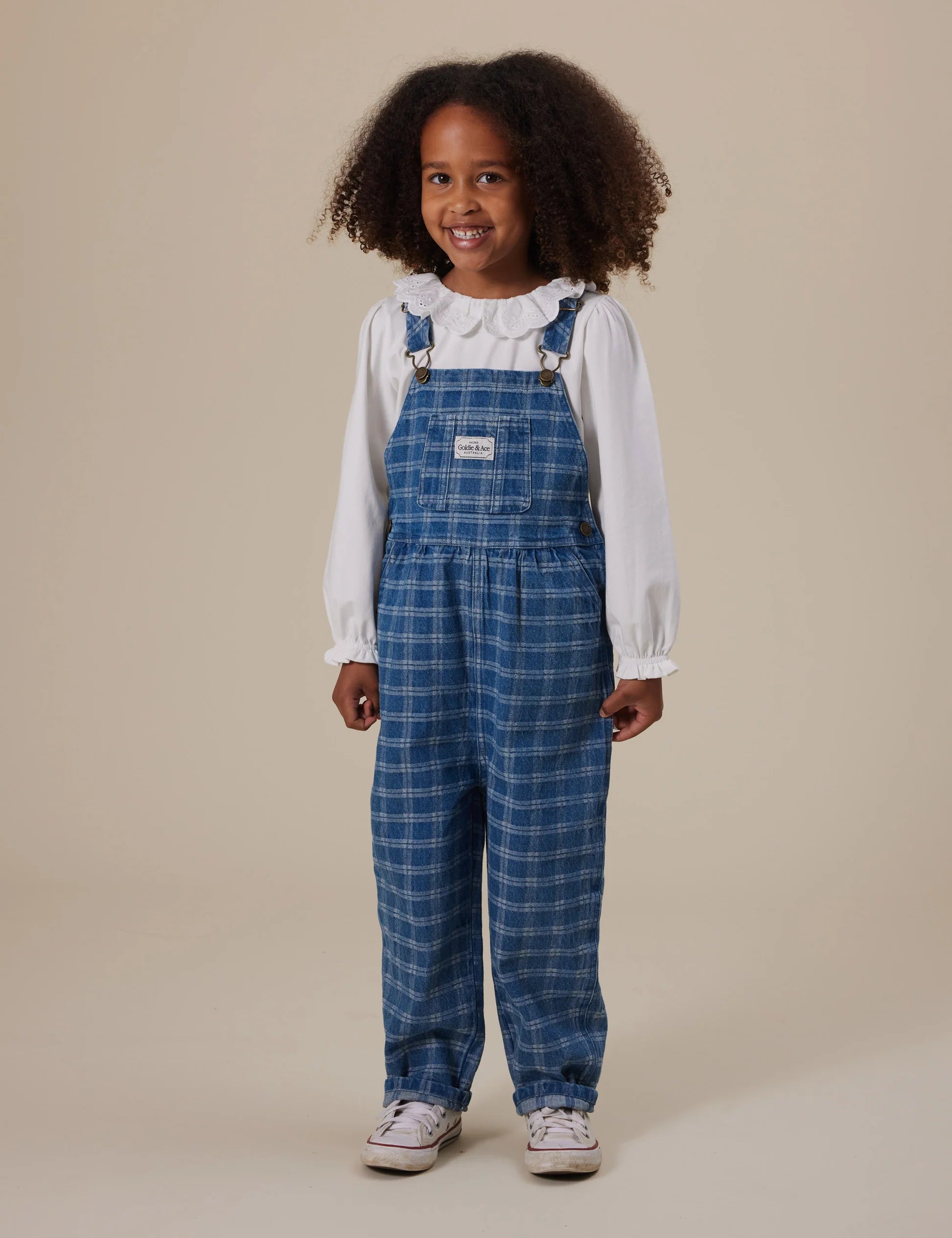 Goldie & Ace - Austin Denim Overalls Blue Check