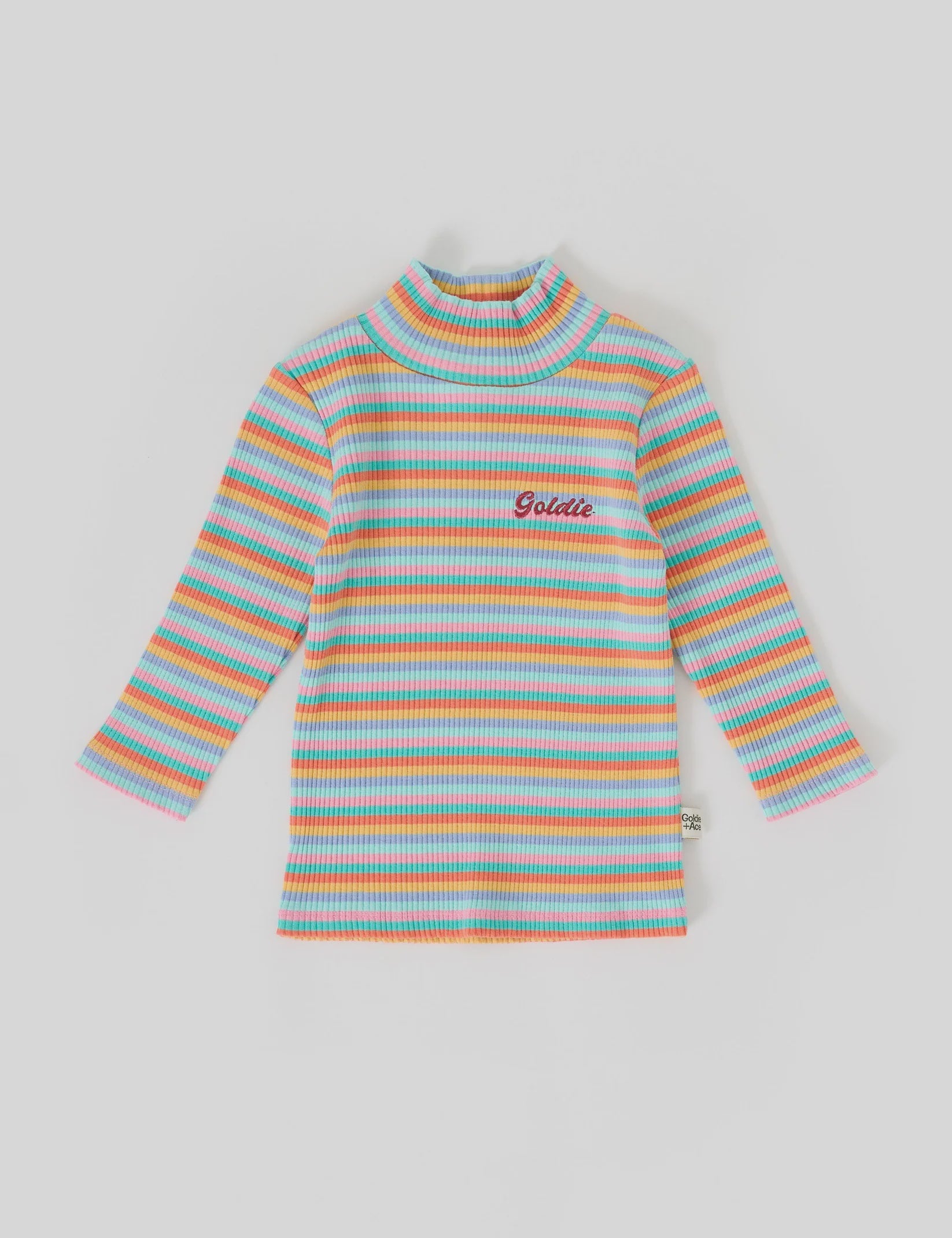 Goldie + Ace - Candy Stripe Embroidered Rib Skivvy