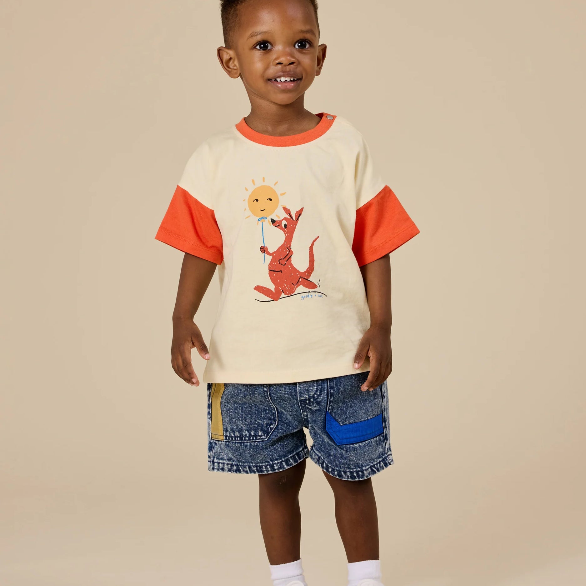 Goldie & Ace - Primary Pop Noah Dark Denim Shorts