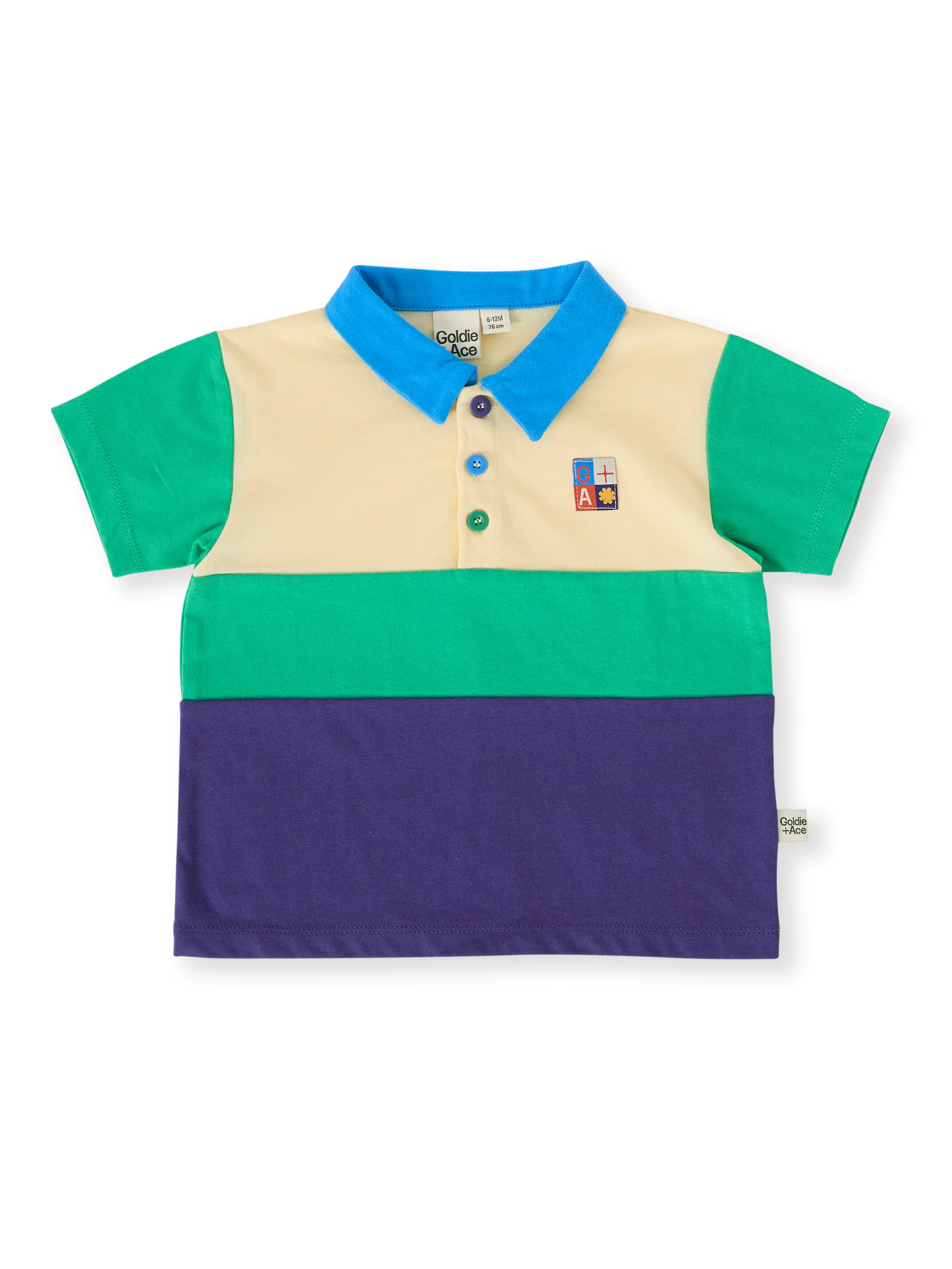 Goldie & Ace - Lewis Colour Block Polo Shirt Forest