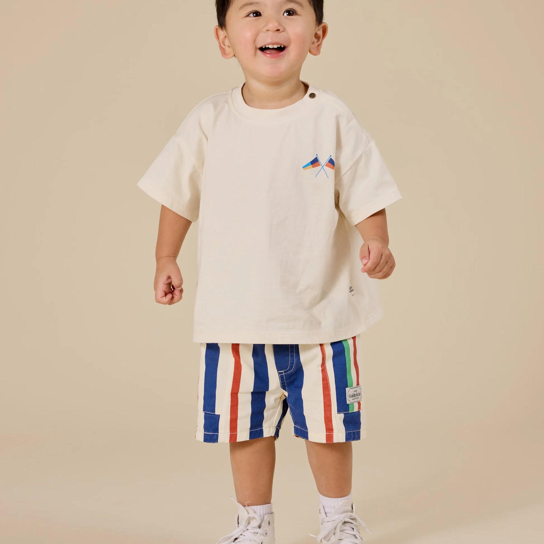 Goldie & Ace - 90's Bold Stripe Noah Denim Pocket Shorts
