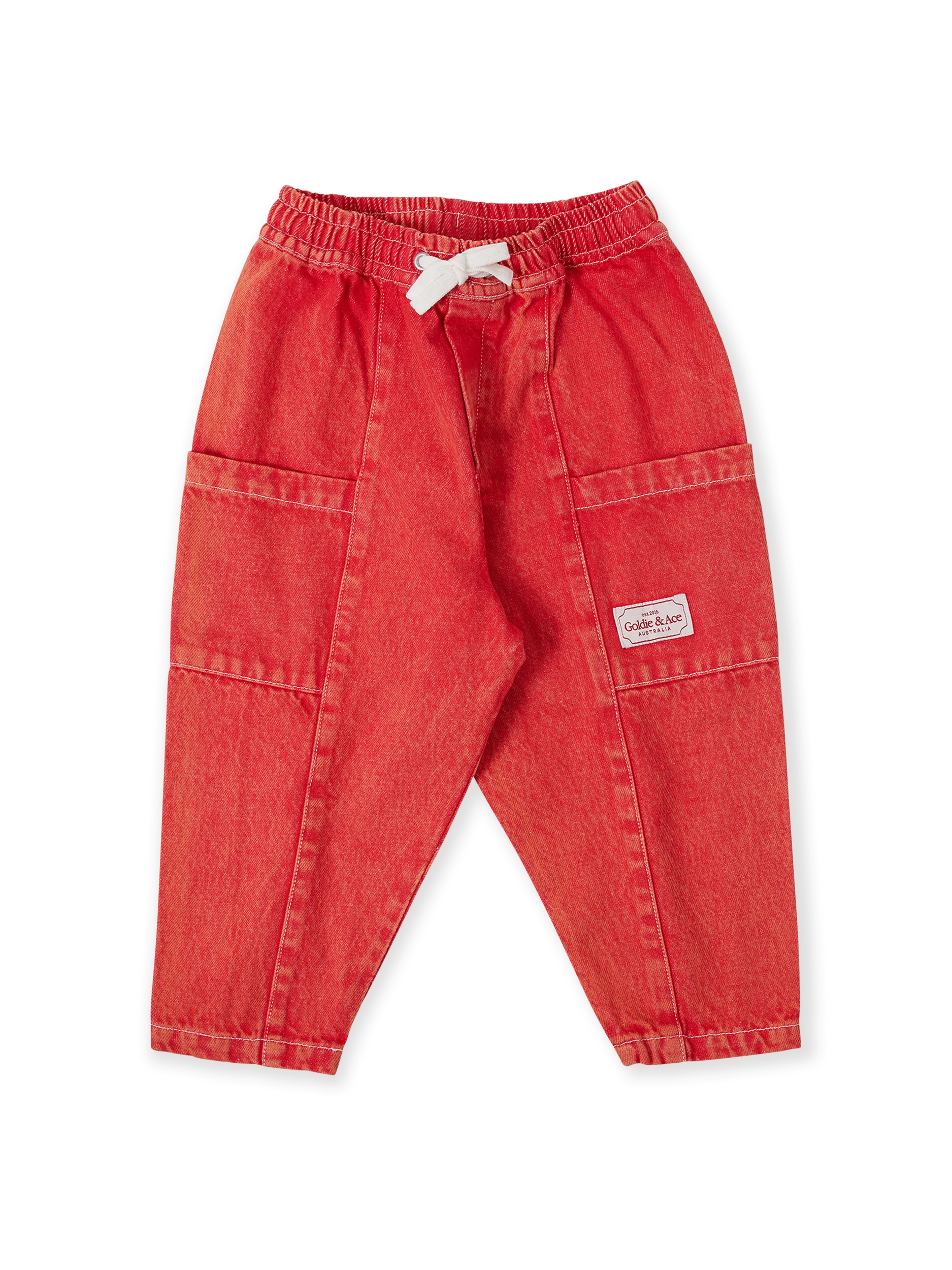 Goldie + Ace - Kit Denim Pocket Pant - Apple Red