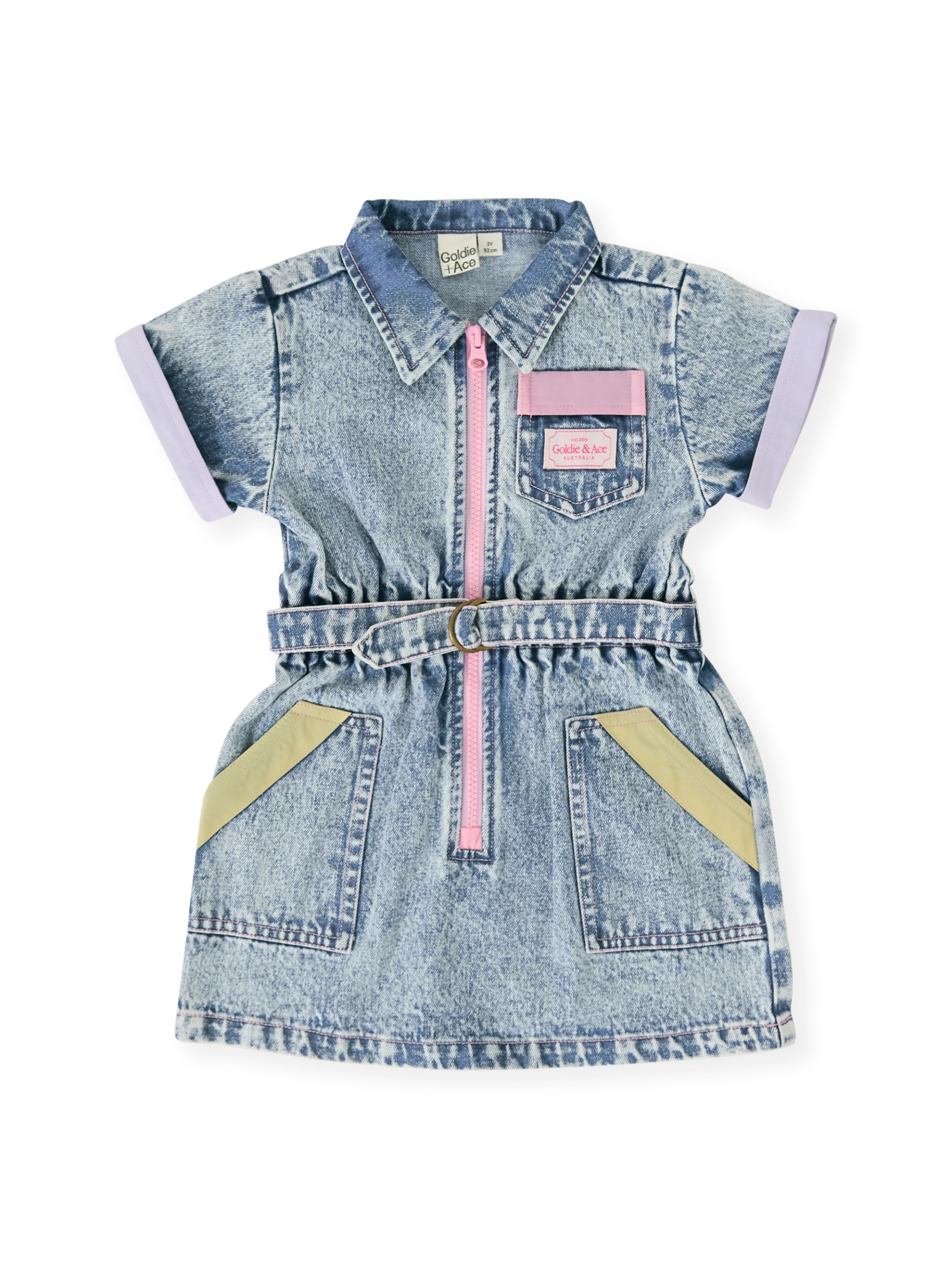 Goldie & Ace - Pastel Pop Piper Denim Belted Dress
