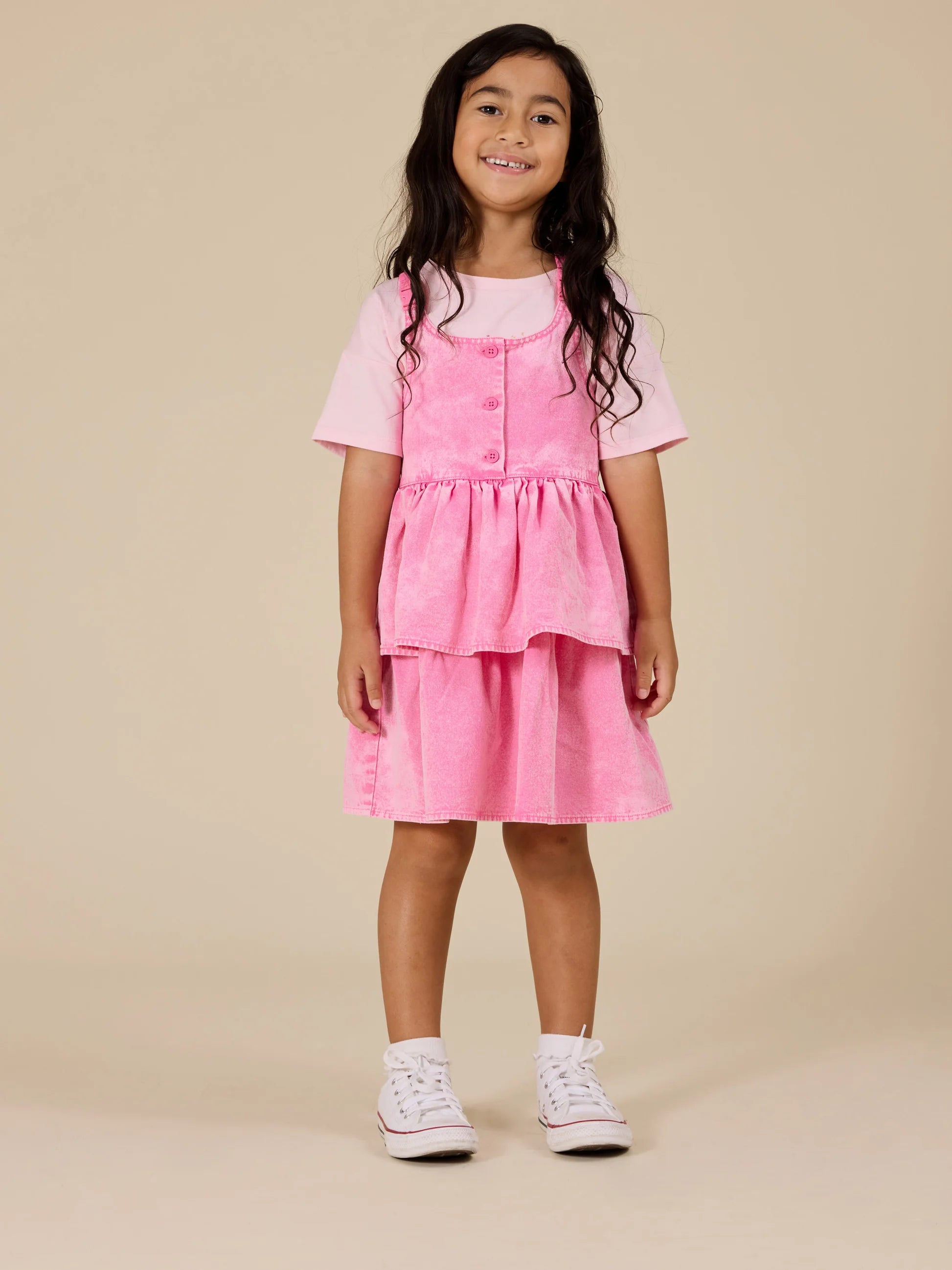 Goldie & Ace - Saskia Denim Frill Pinafore Dress