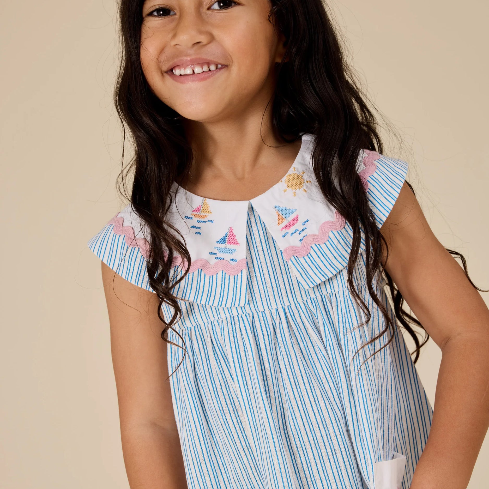 Goldie & Ace - Sailor Stripe Lucy Collared Dress