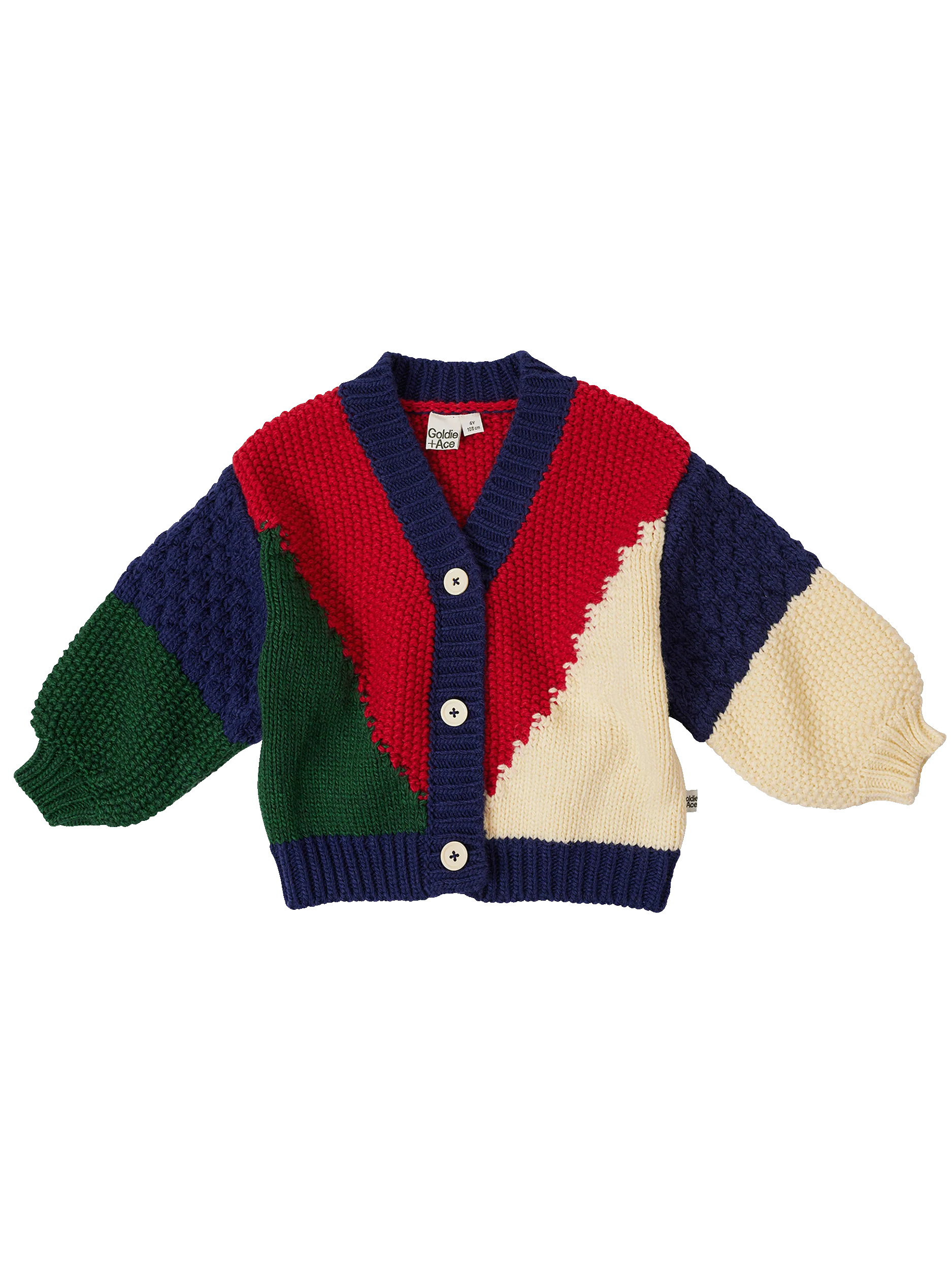 Goldie & Ace - Colour Block Knit Cardigan Primary