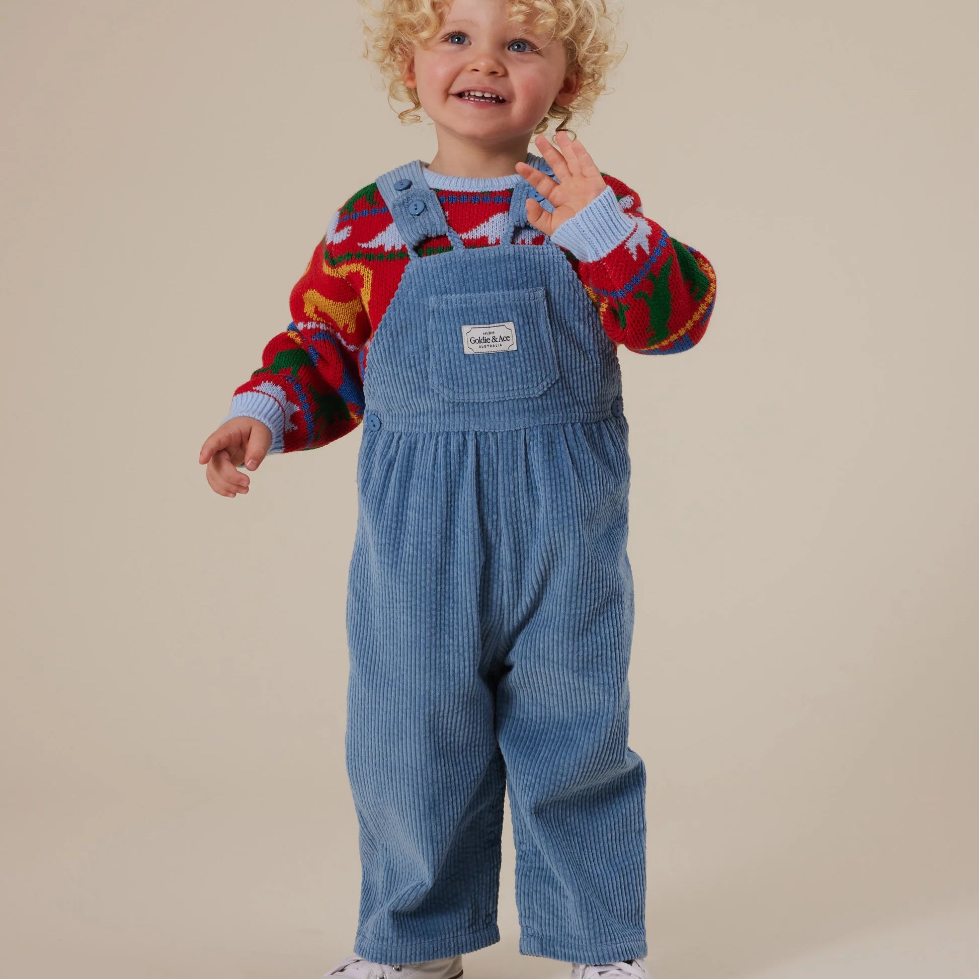 Goldie & Ace - Sammy Corduroy Overalls Duck Egg