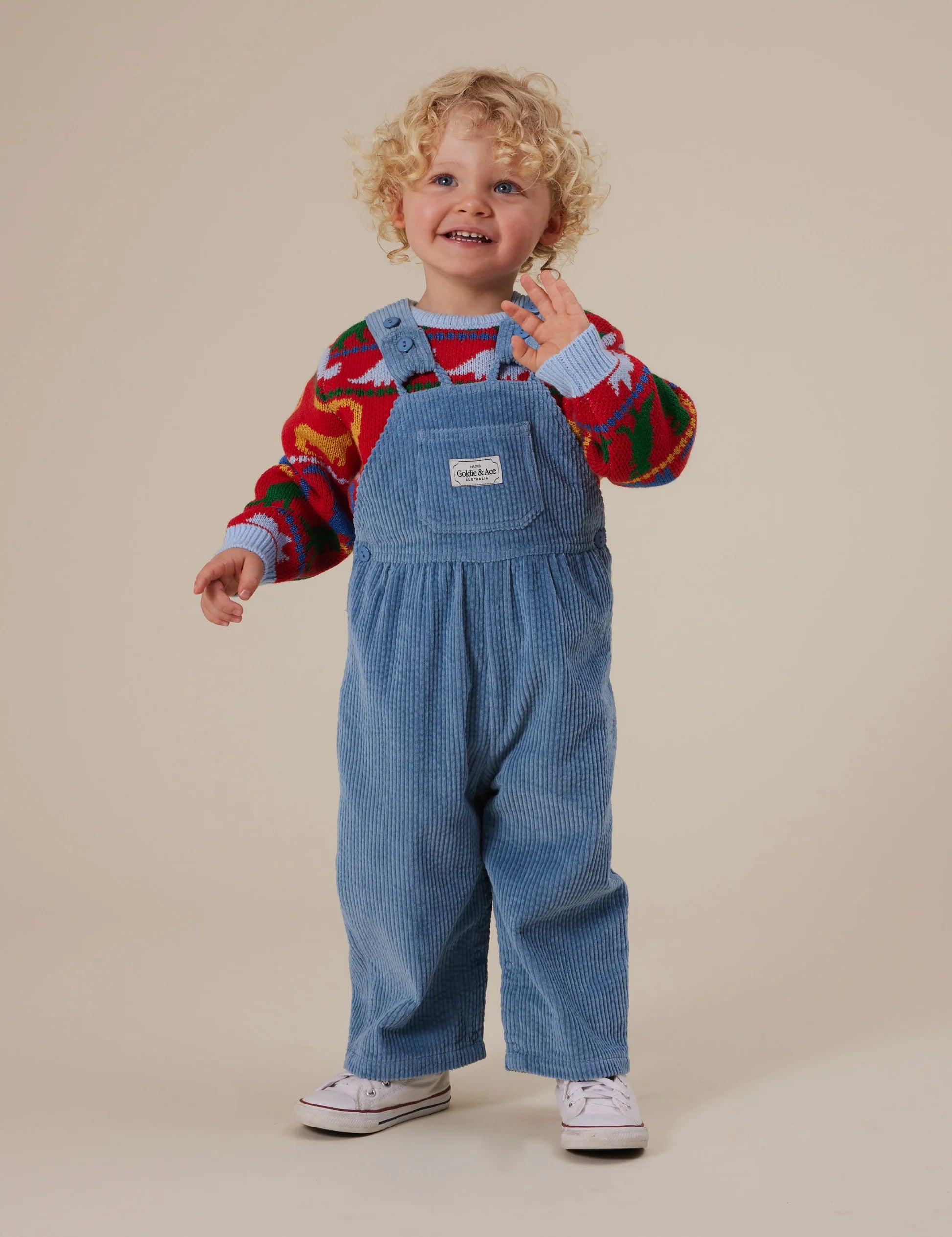 Goldie & Ace - Sammy Corduroy Overalls Duck Egg