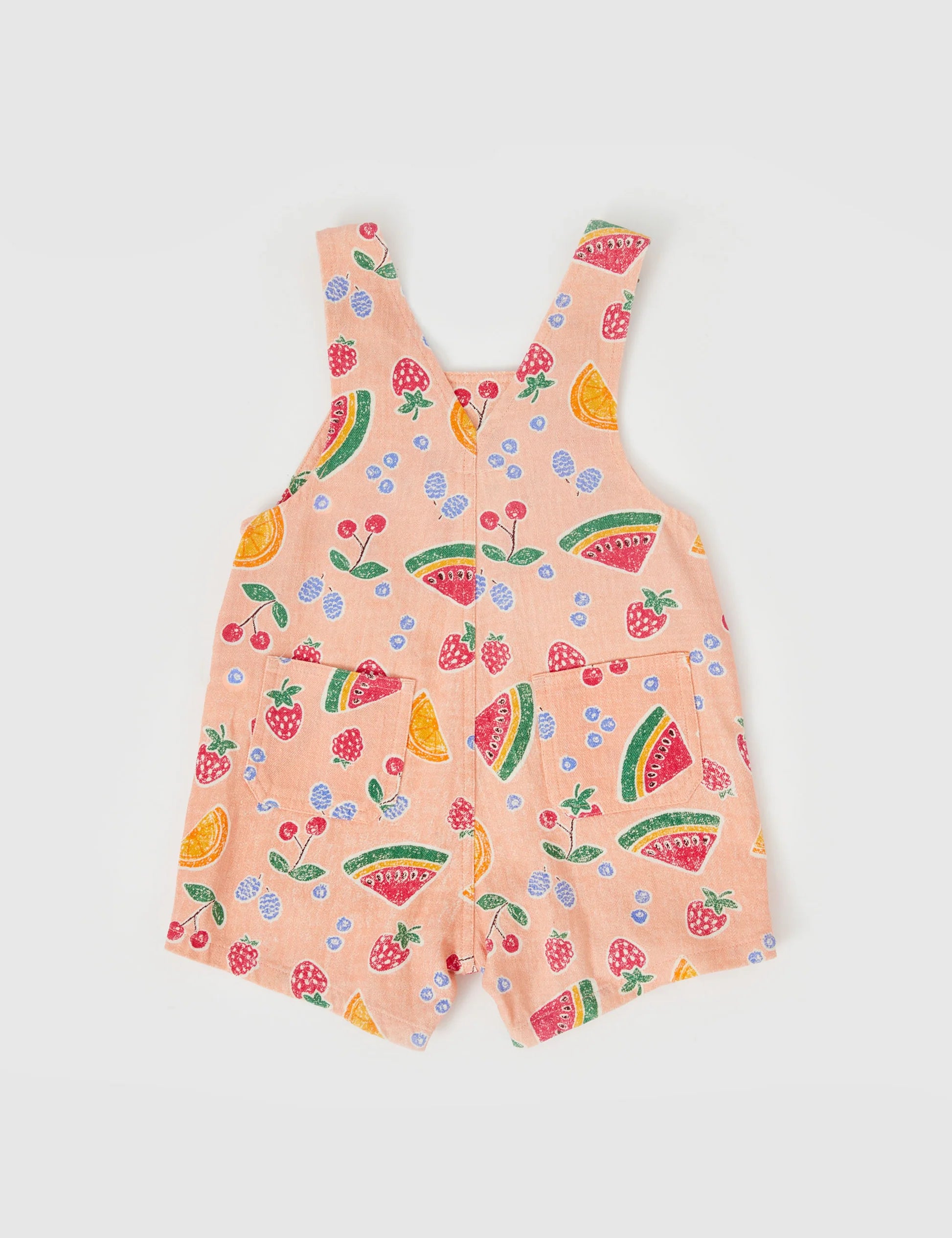 Goldie & Ace - Burton Fruit Salad Linen Overalls Peach Multi