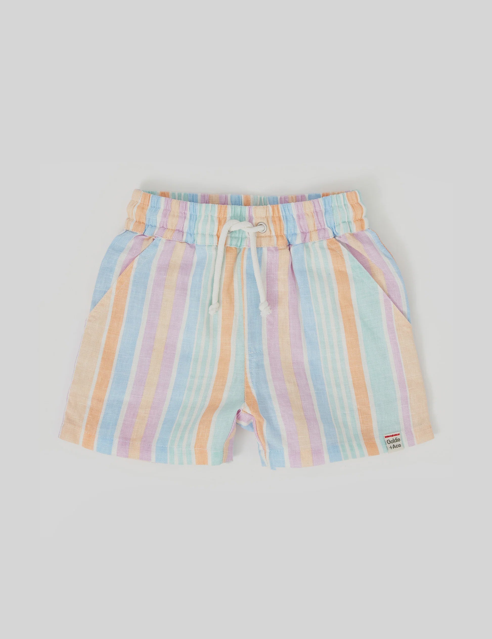 Goldie & Ace - Noah Linen Shorts - Pastel Stripe
