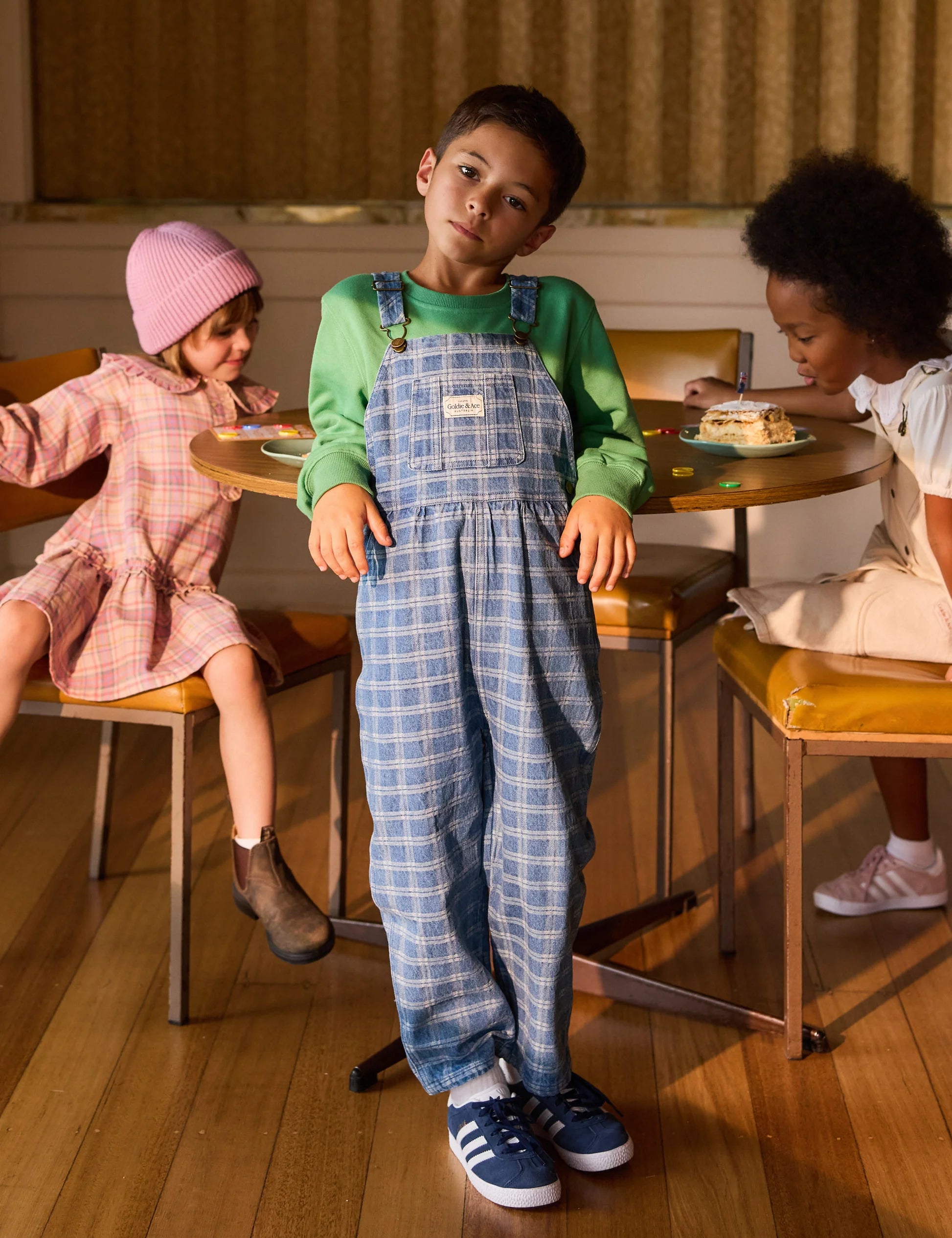 Goldie & Ace - Austin Denim Overalls Blue Check