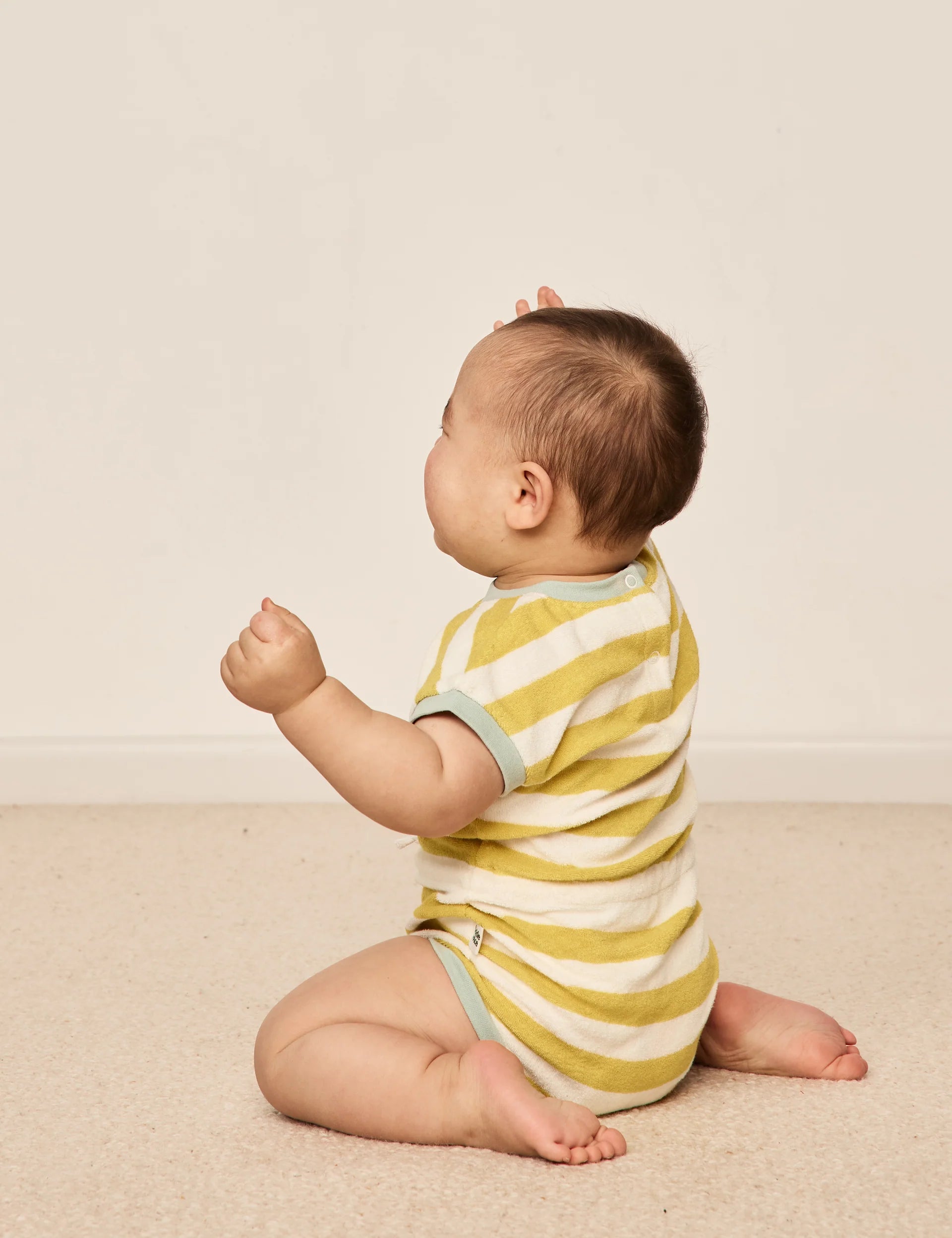 Goldie Ace Lemon Smiley Terry Towelling Romper Fox in Sox Kids
