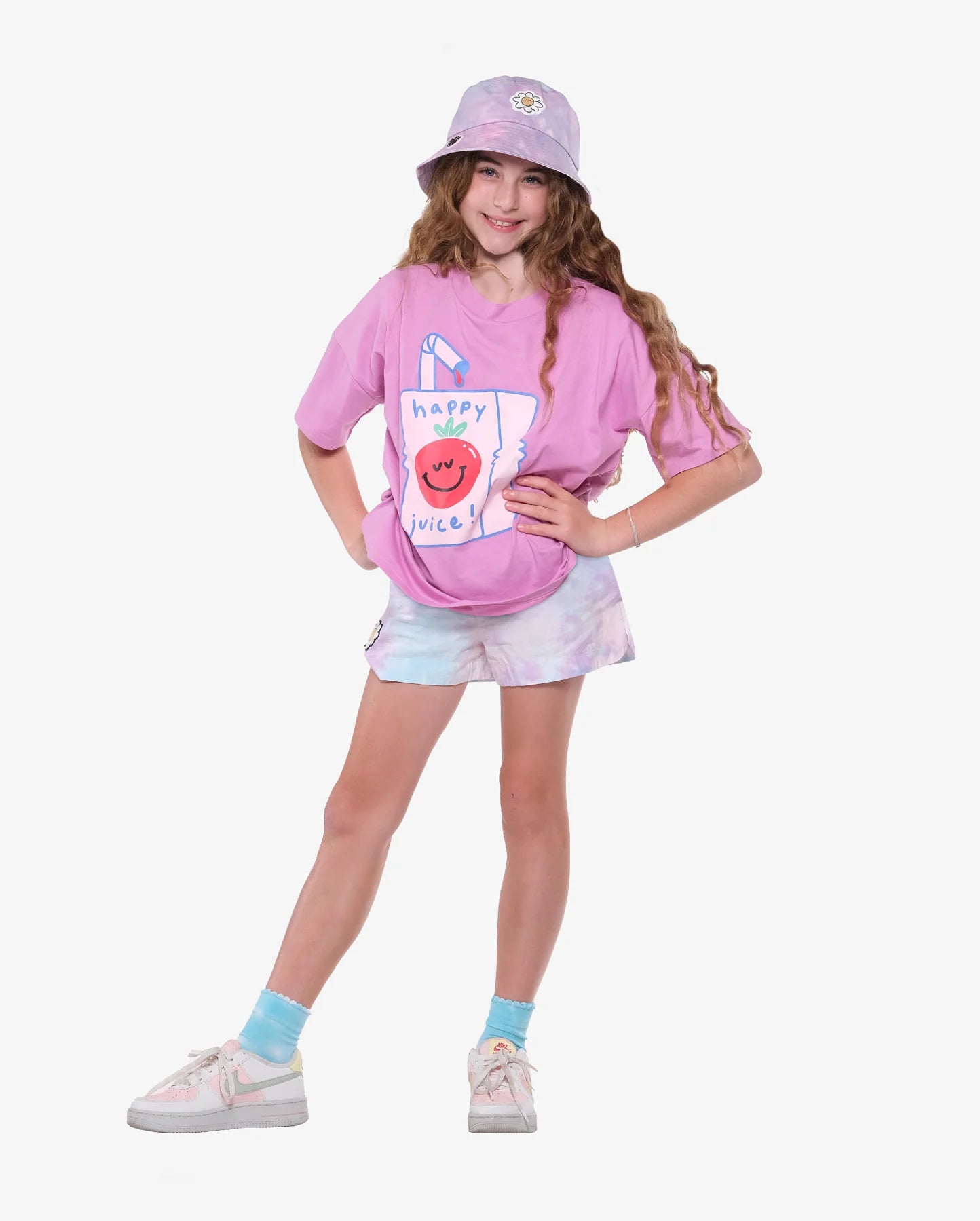 The Girl Club - Scallop Edge Lavender Tie Dye Socks