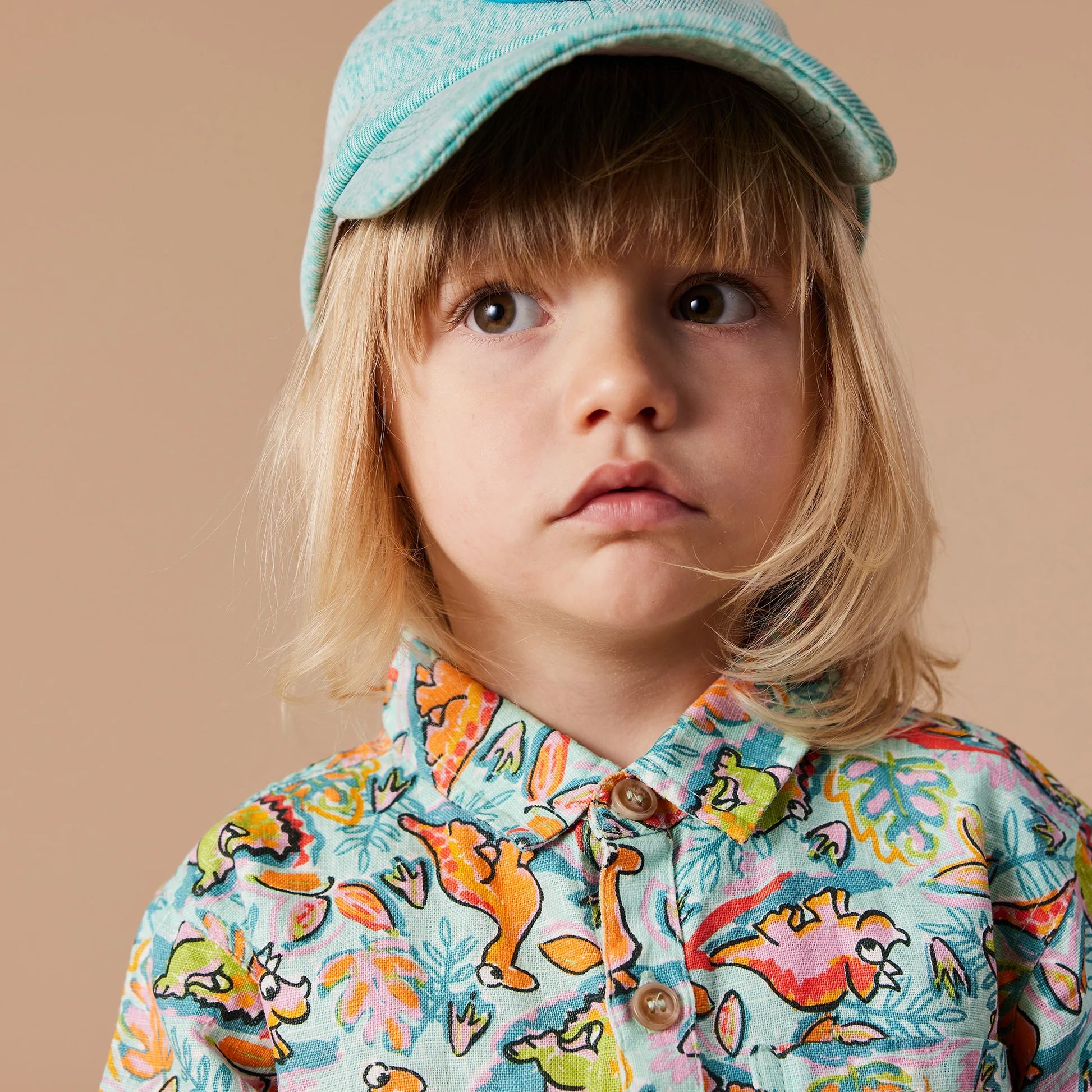 Goldie & Ace - Holiday Linen Shirt - Dino Jungle