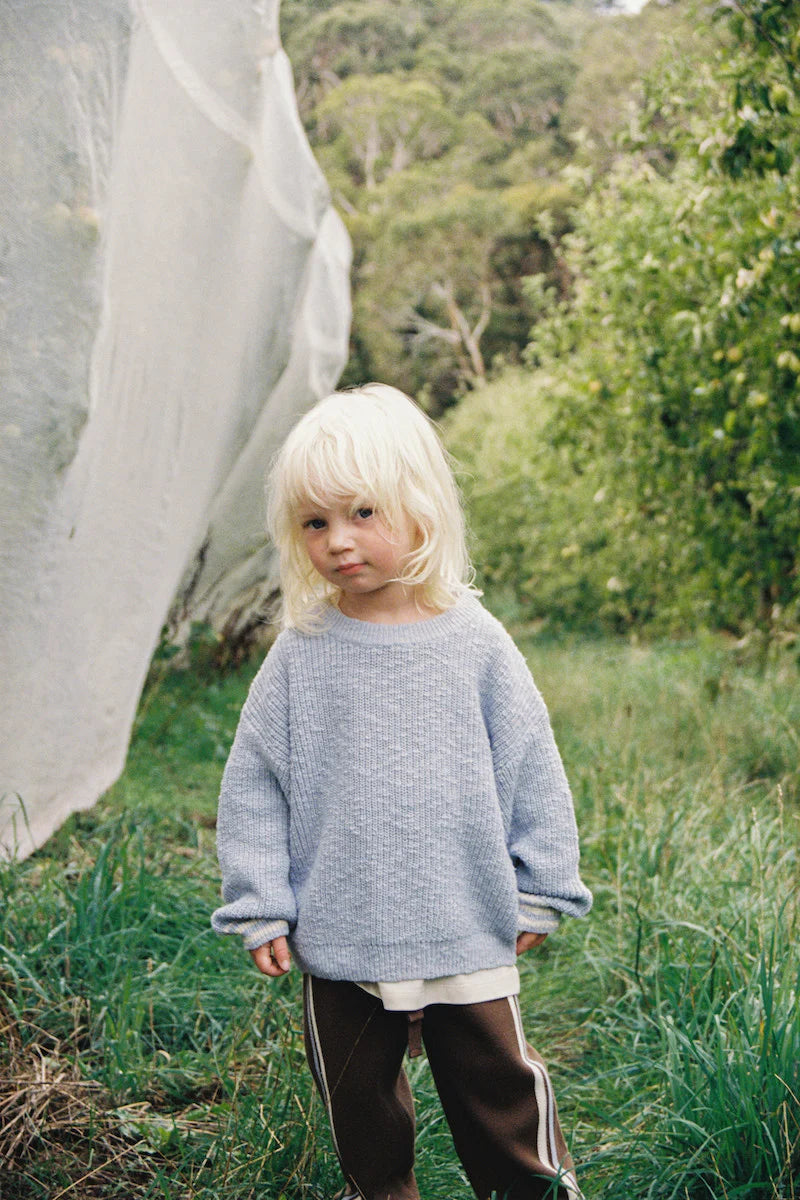 Grown -  Organic Essential Textured Knit Pull Over - Haze