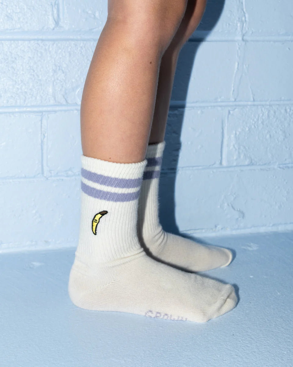 Grown - 2-Pack Fruit Salad Cotton Socks - Milk