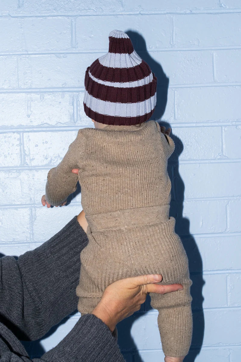 Grown -  Organic Striped Pixie Knit Beanie