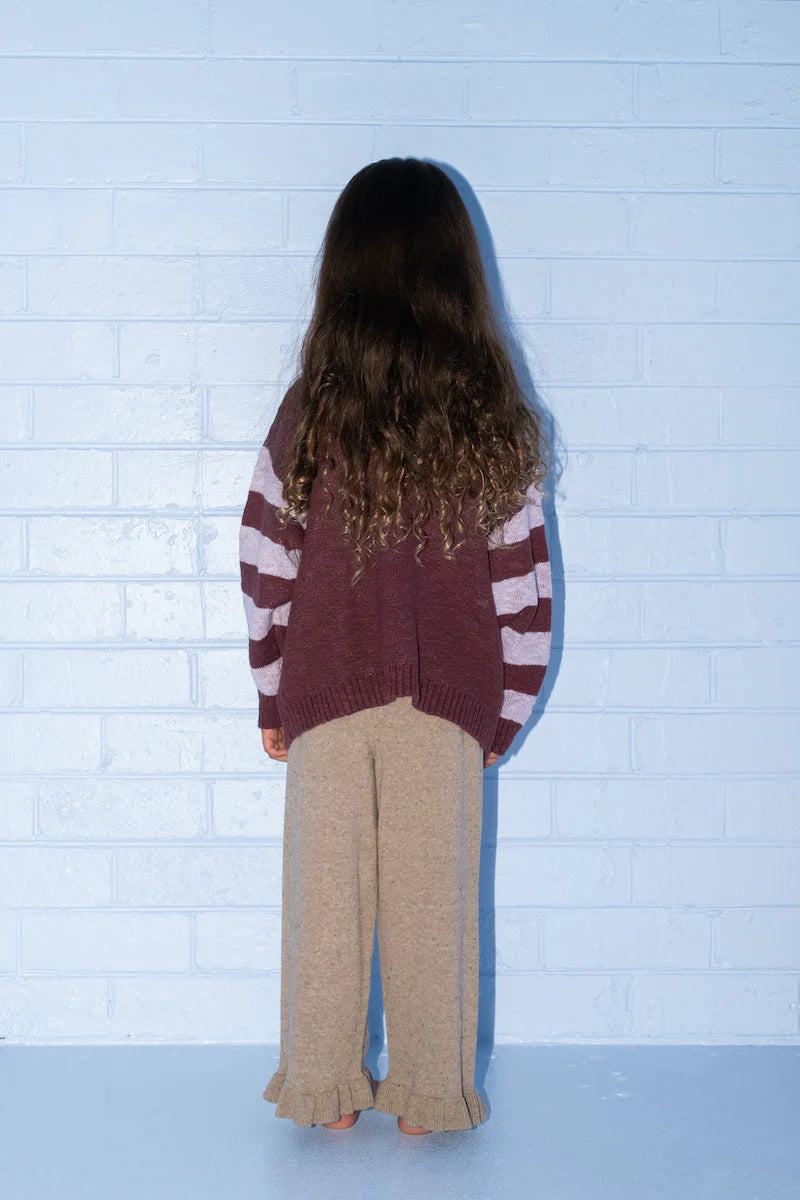Grown - Organic Frill Knit Flares - Oatmilk
