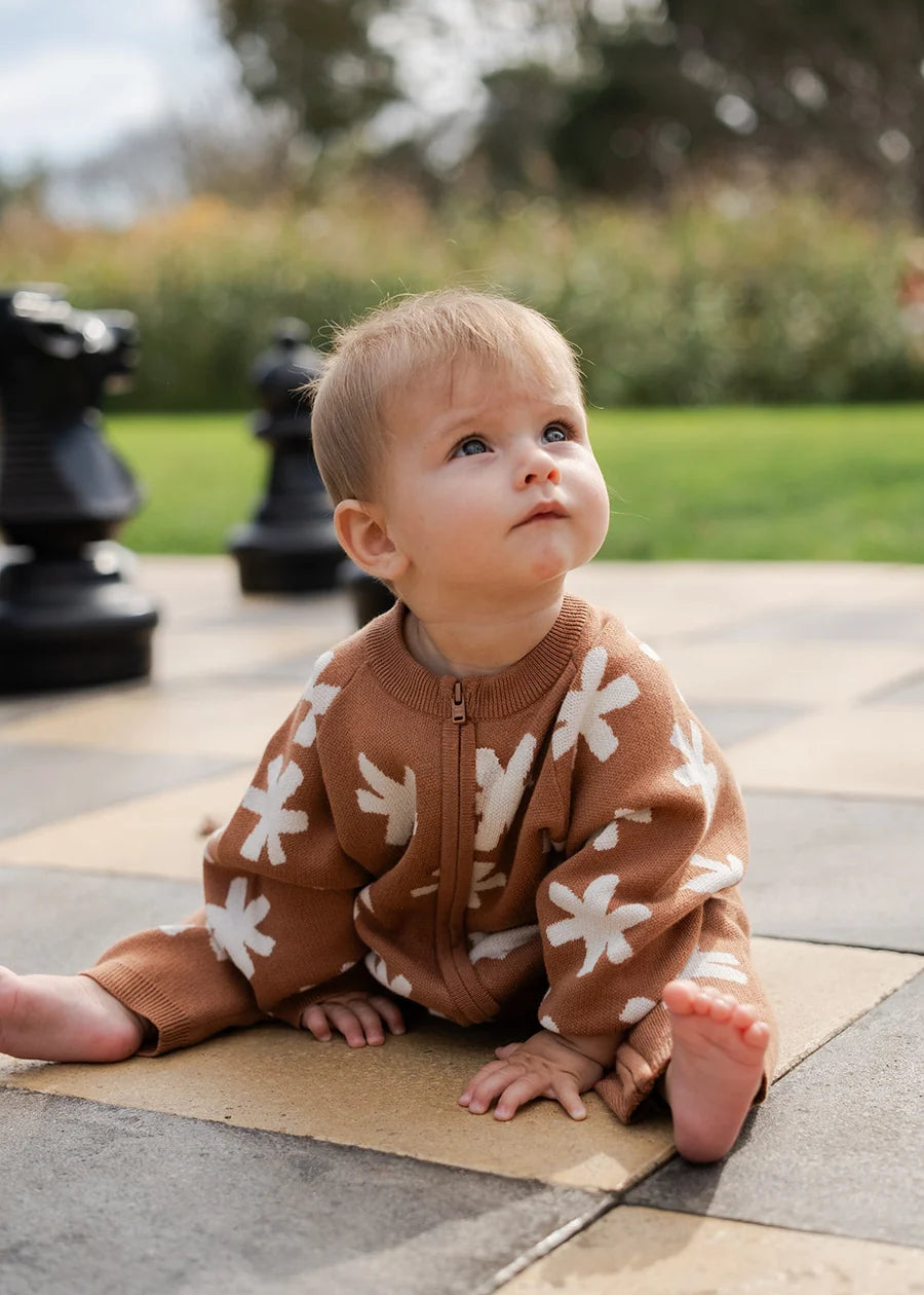 Grown - Organic Starlight Knit Zip Starsuit
