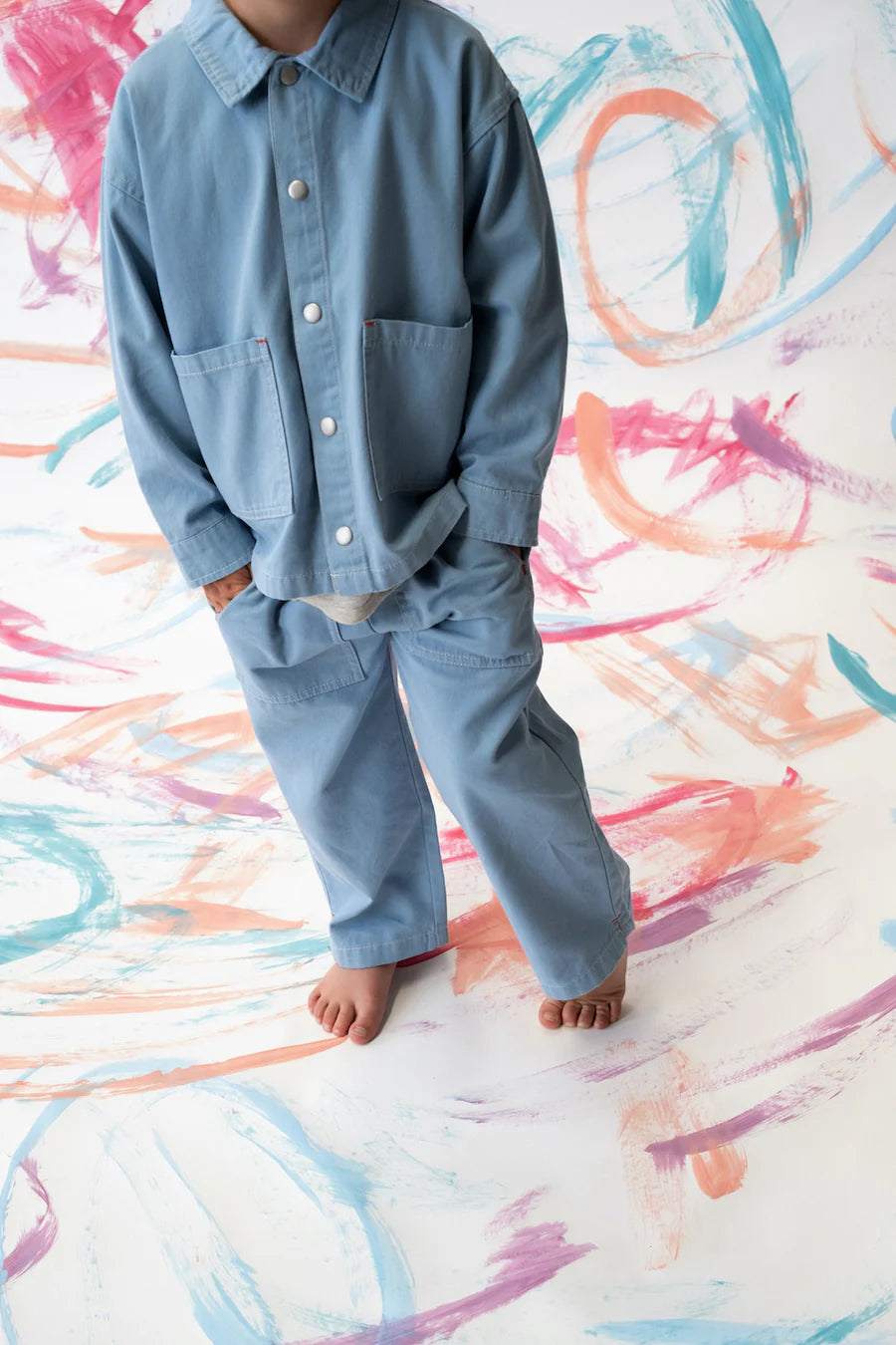 Grown Clothing - Organic Canvas Utility Shirt Jacket - Duck Egg