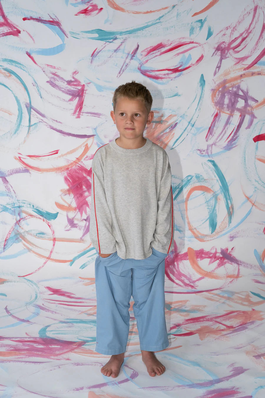 Grown Clothing - Organic Seam Long Sleeve Knit Tee - Grey Marle