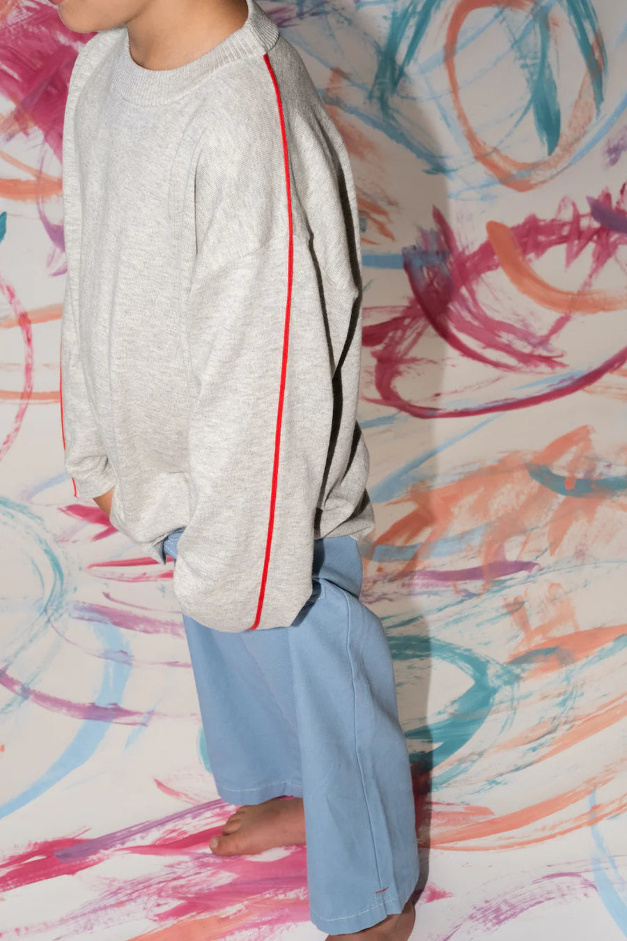 Grown Clothing - Organic Seam Long Sleeve Knit Tee - Grey Marle