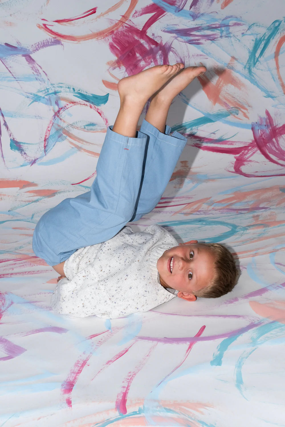 Grown Clothing - Organic Funfetti Knit Pull Over - Surf