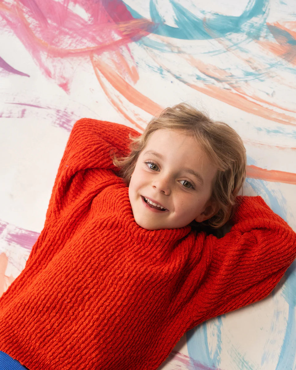 Grown Clothing - Organic Textured Boucle Knit Pull Over - Sauce