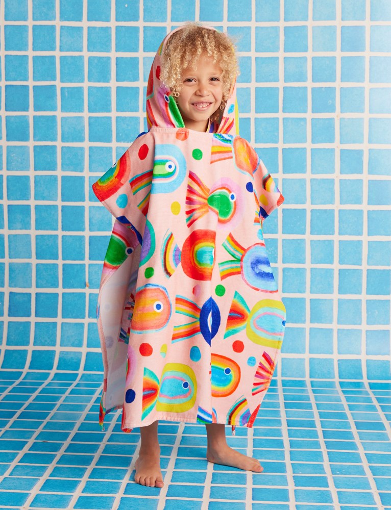 Halcyon Nights - Kids Hooded Towel Fancy Fins