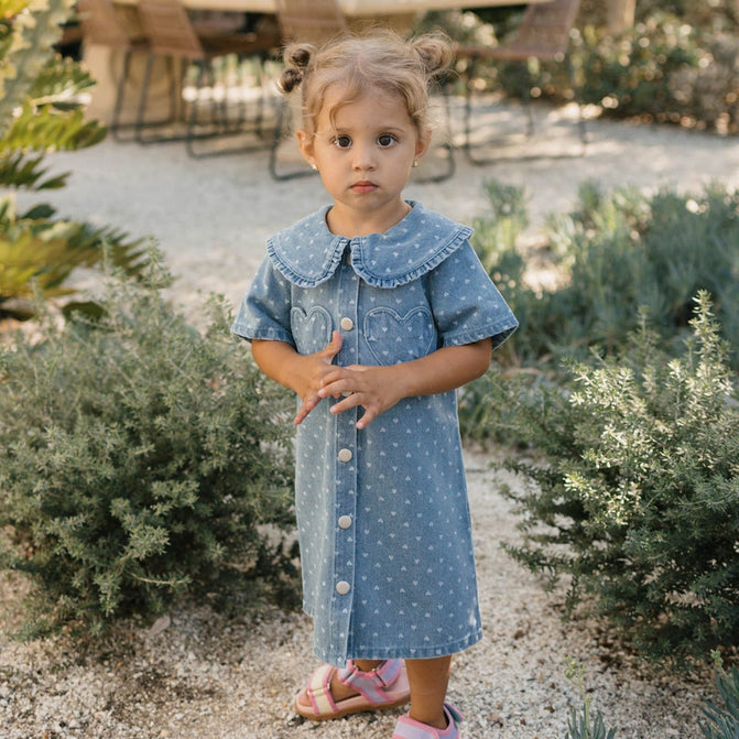 Walnut Melbourne - Amour Dress Denim Hearts