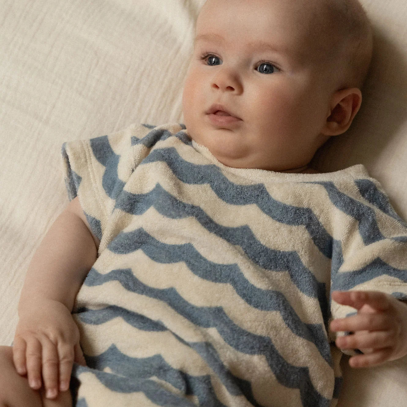 Nature Baby - Juno Romper Terry - Waves Print
