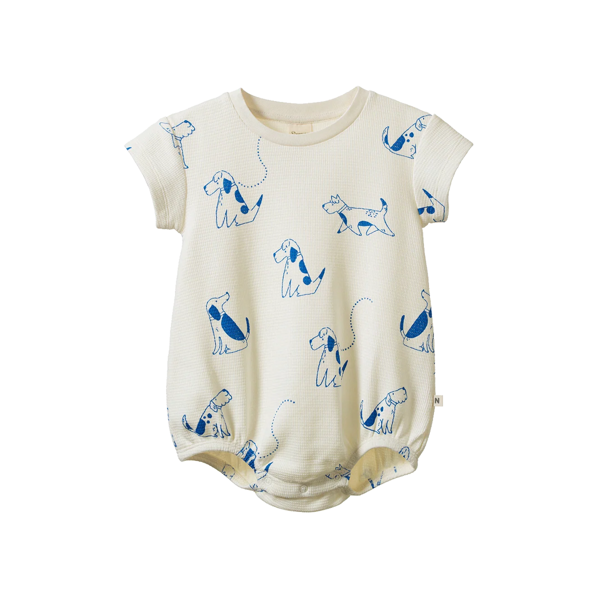 Nature Baby - Waffle Juno Romper - Dog Walk Print