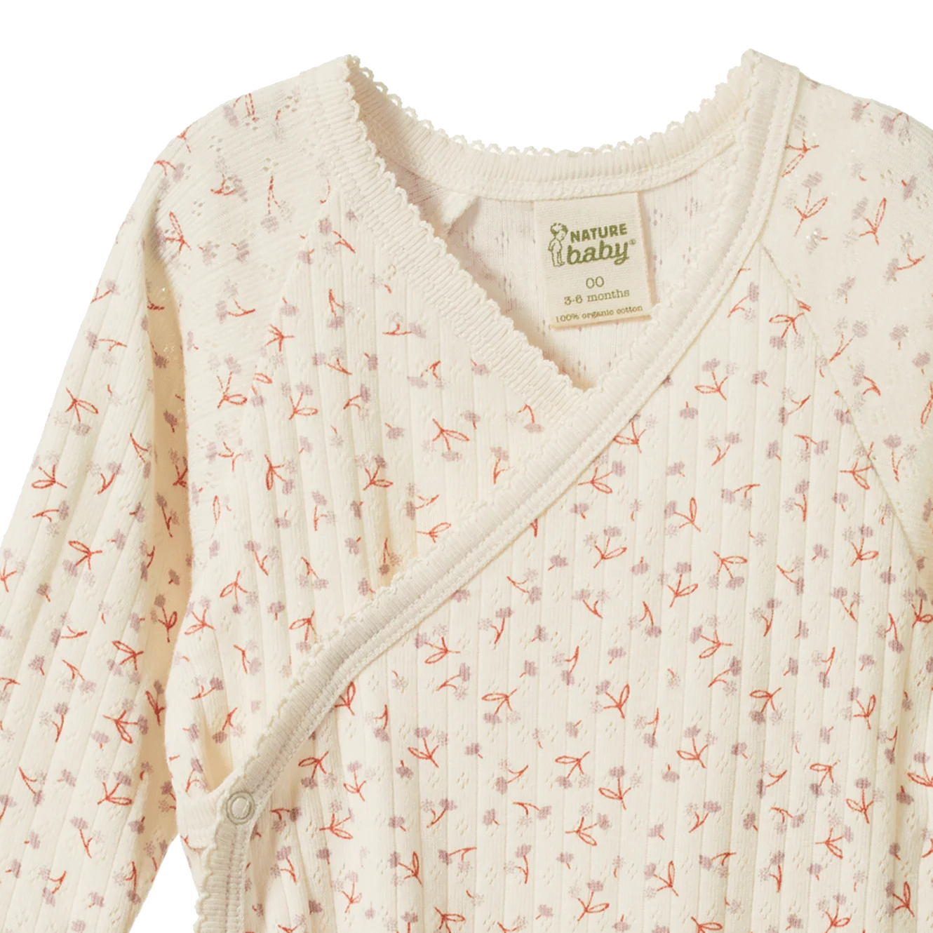 Nature Baby - Pointelle Kimono Stretch & Grow - Dandelion Print
