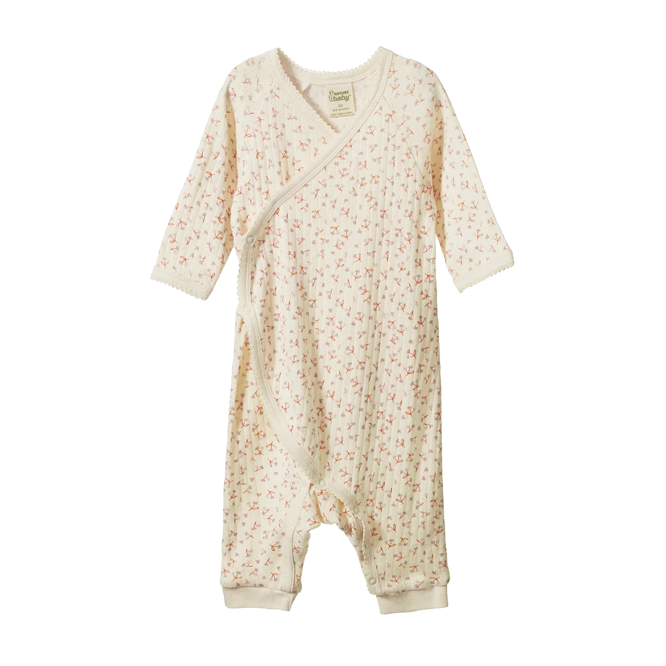 Nature Baby - Pointelle Kimono Stretch & Grow - Dandelion Print