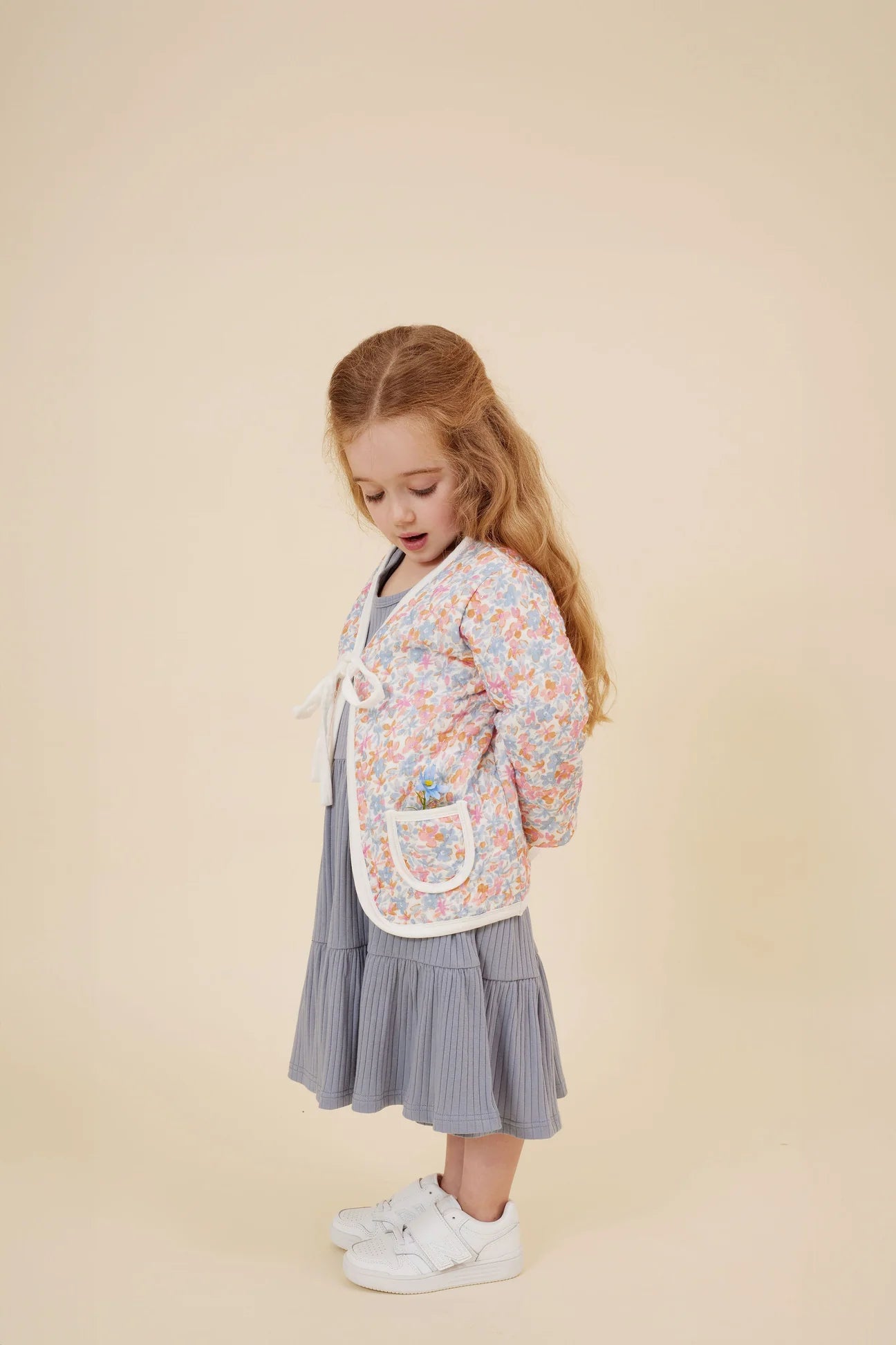 Kapow Kids - Cornflower Rib Scoop Back Dress