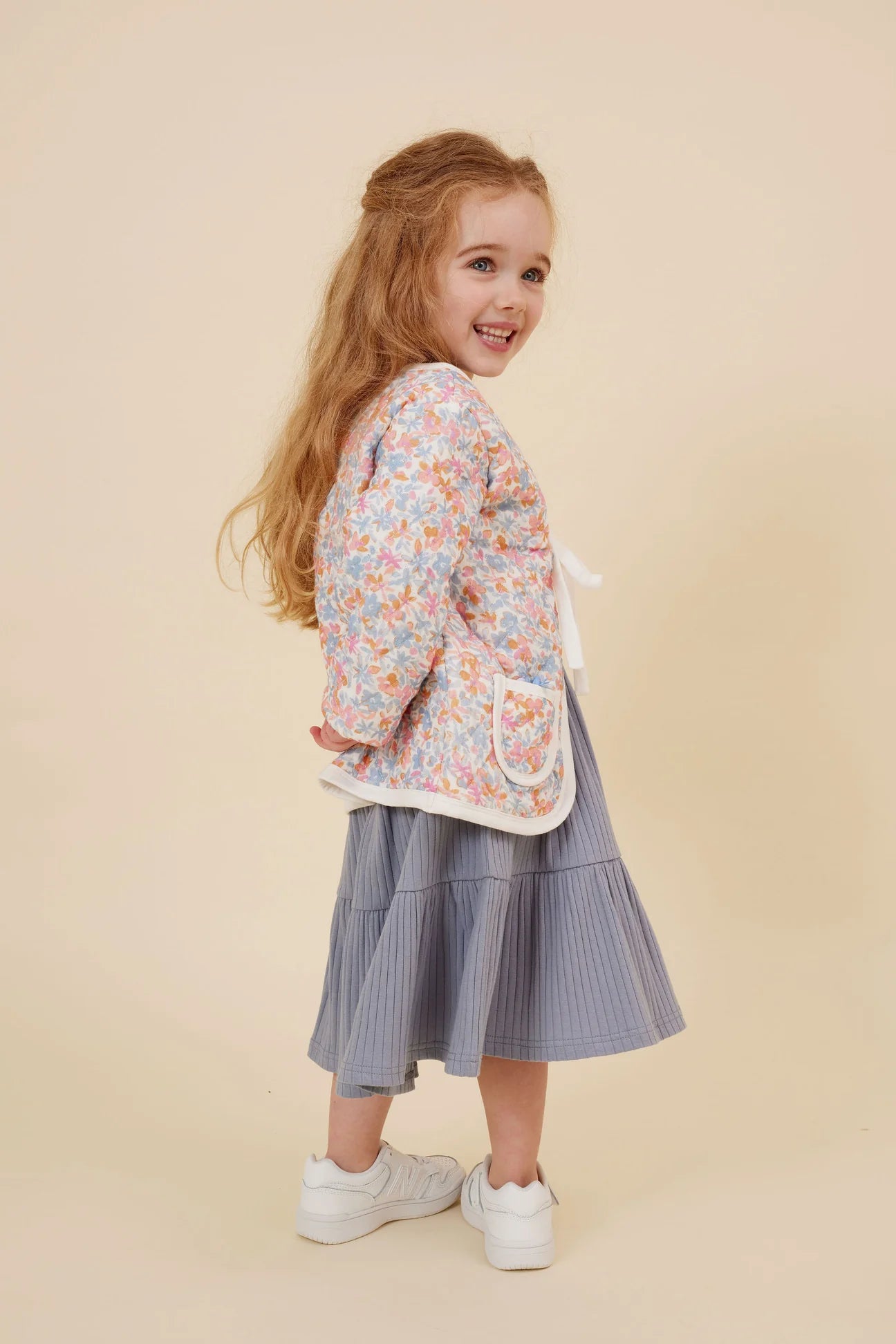 Kapow Kids - Cornflower Rib Scoop Back Dress