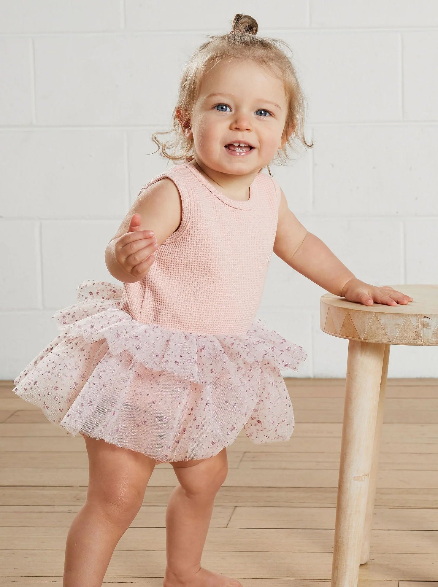 Kapow Kids - Peony Waffle Tutu Romper