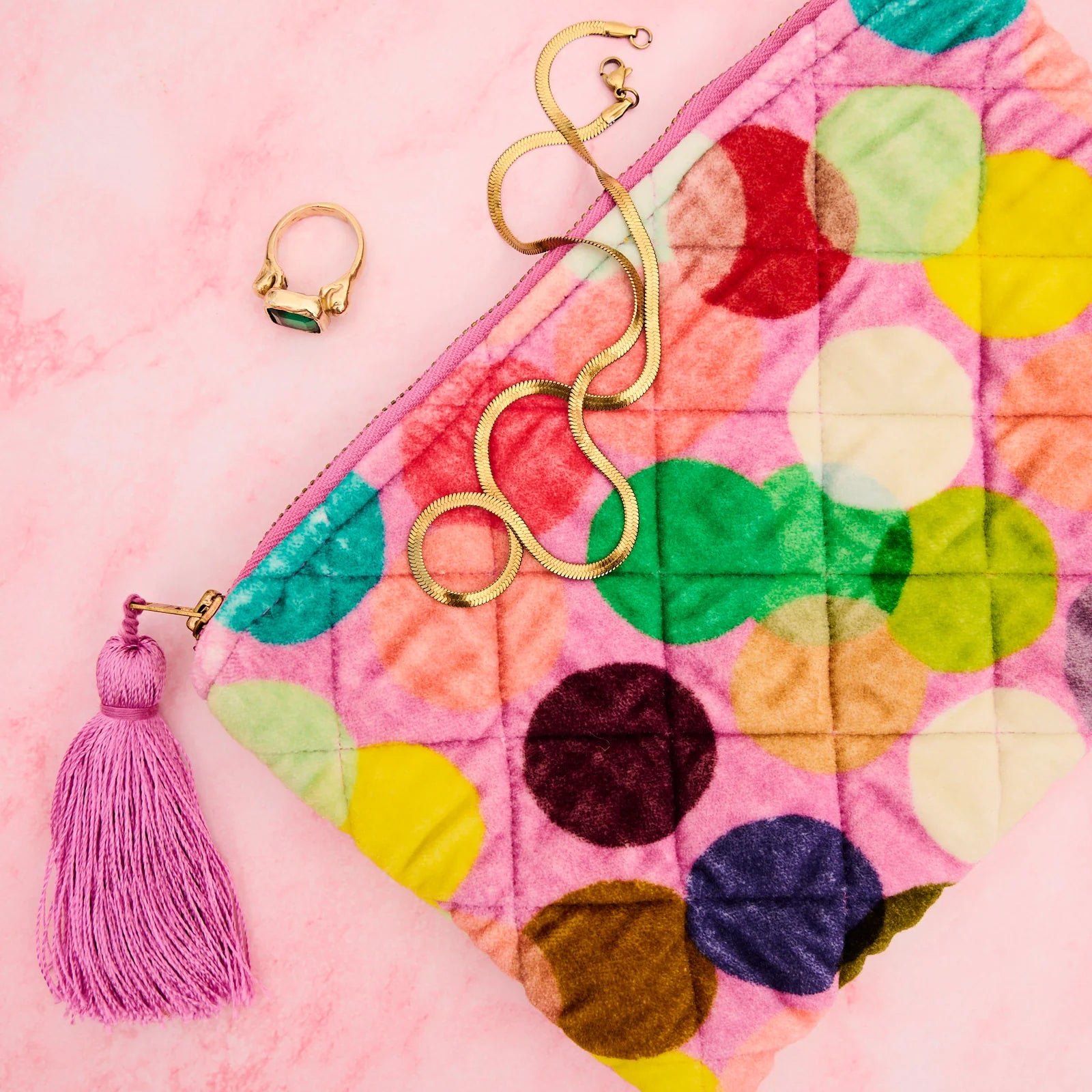 Kip & Co - Velvet Cosmetic Purse - Confetti