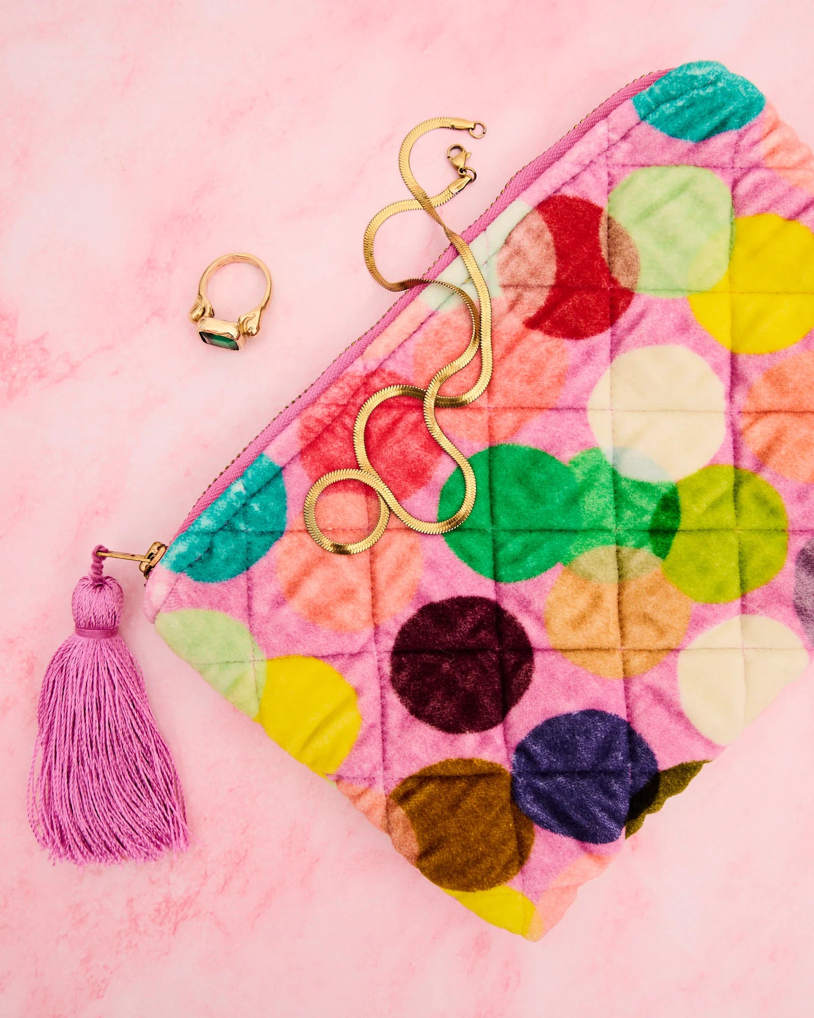 Kip & Co - Velvet Cosmetic Purse - Confetti