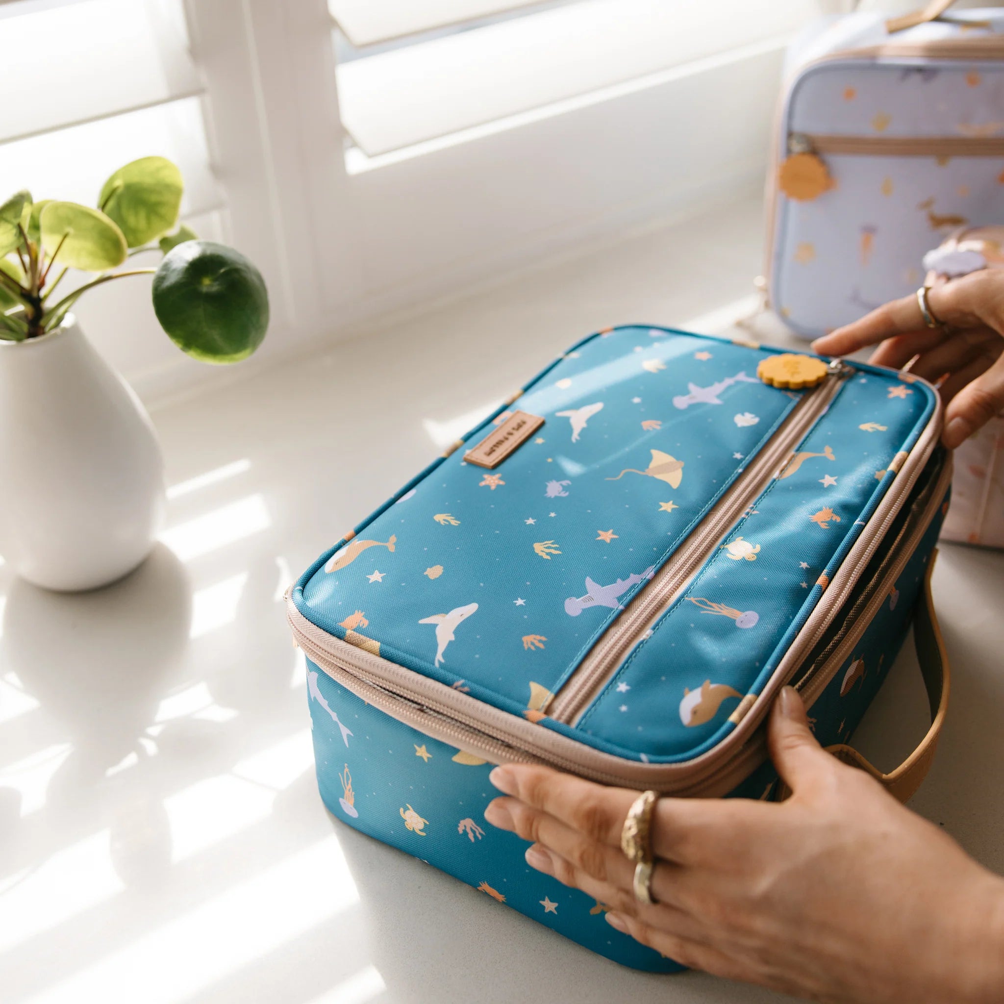 Fox & Fallow- Ocean Creatures Large Lunch Bag