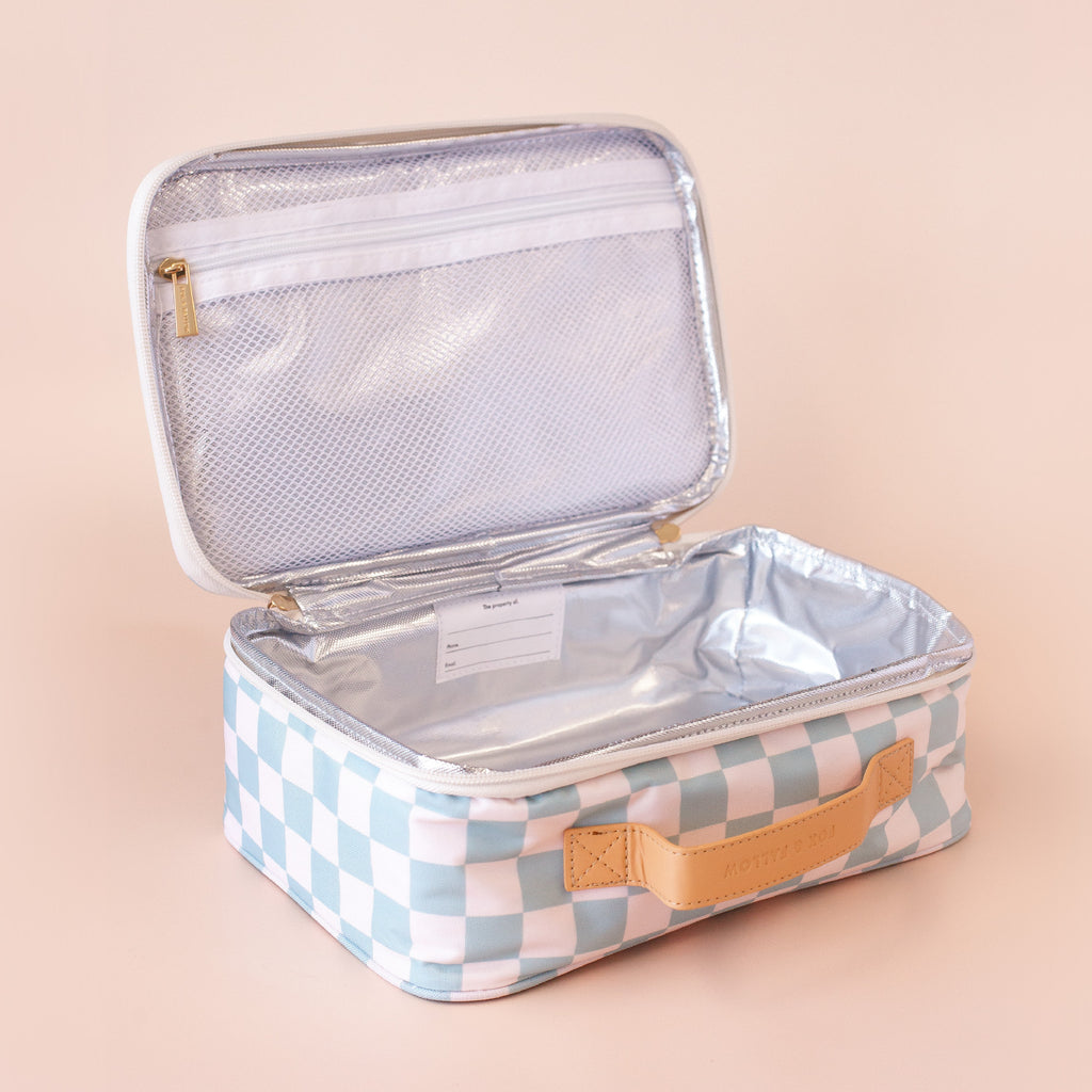 Fox & Fallow- Sage Check Large Lunch Bag