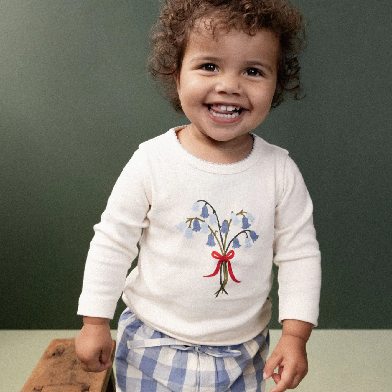 Nature Baby - Long Sleeve Cloud Tee - Bluebelle Natural Print
