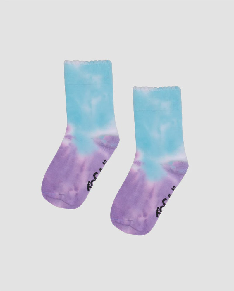 The Girl Club - Scallop Edge Lavender Tie Dye Socks