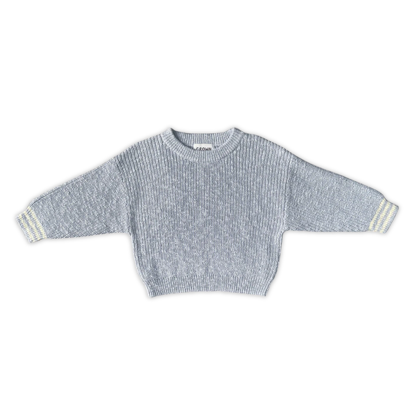 Grown -  Organic Essential Textured Knit Pull Over - Haze